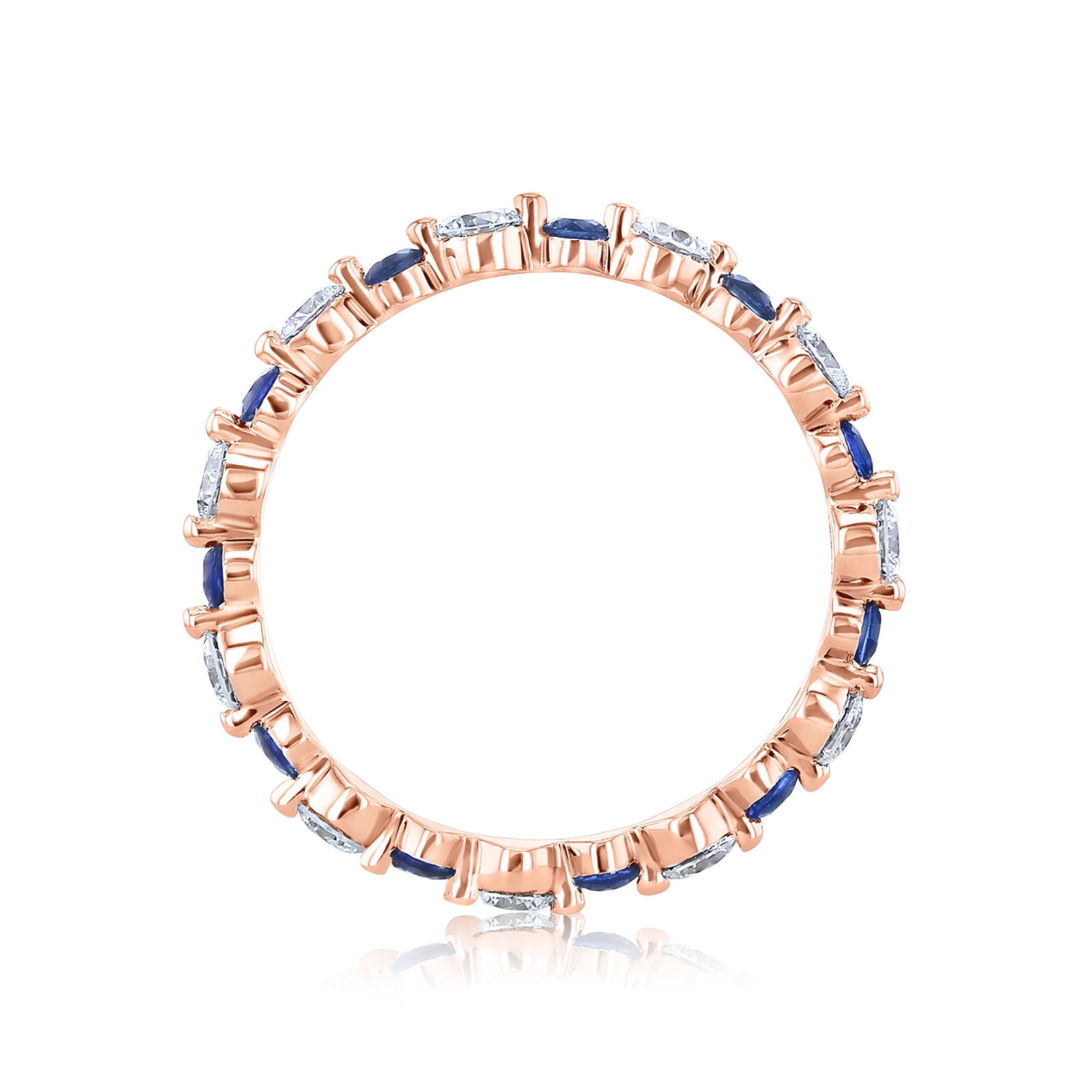Sapphire & Diamond Alternating Bubble Eternity Ring