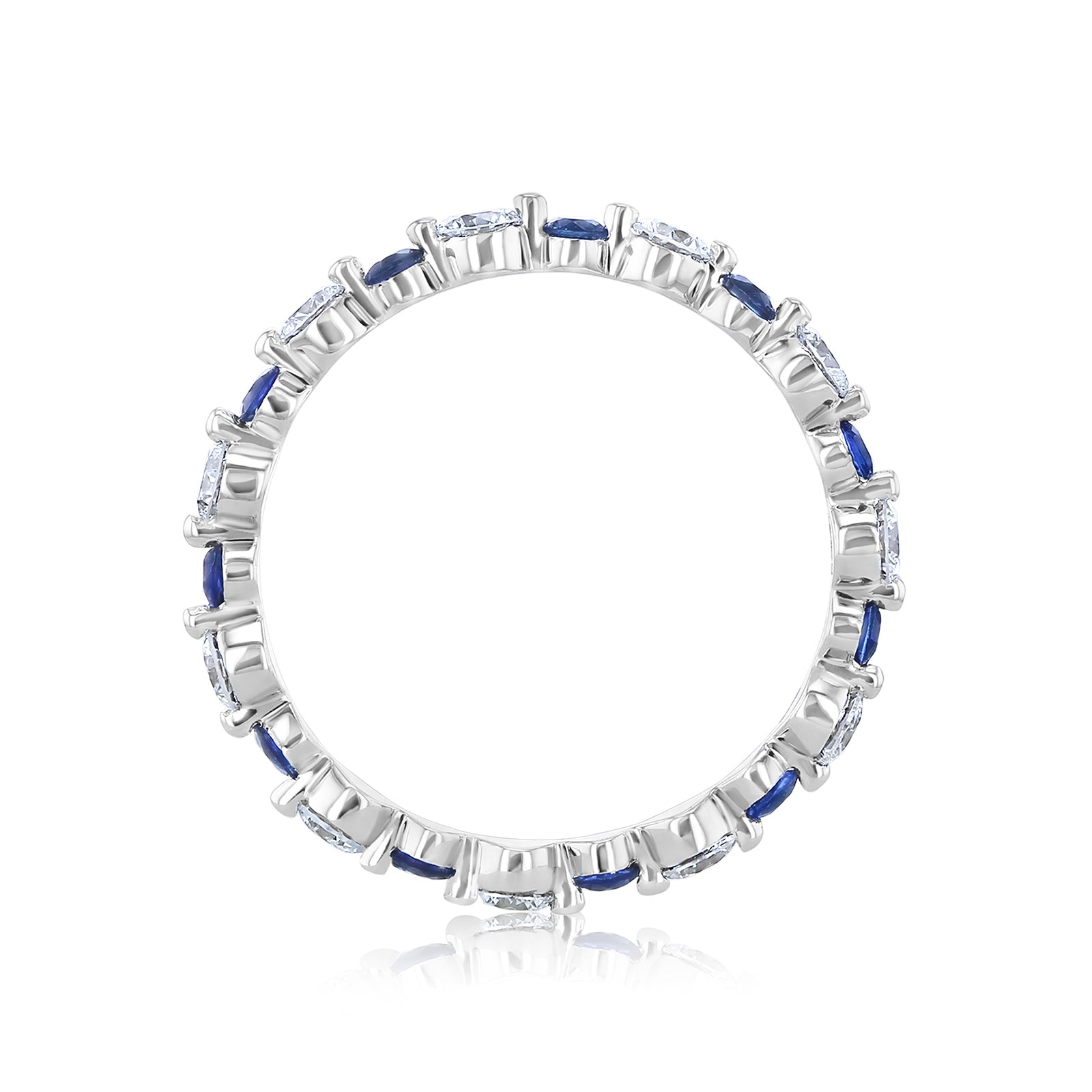 Sapphire & Diamond Alternating Bubble Eternity Ring