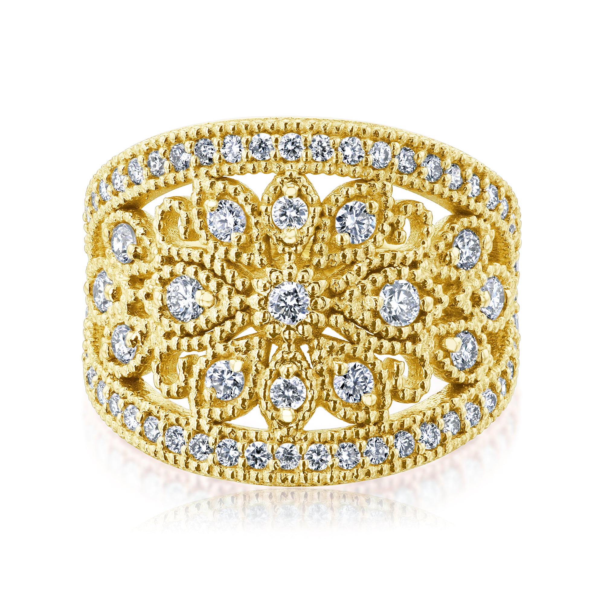 0.8 Carat Lab Grown Diamond Floral Statement Ring