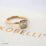 Lab Grown Diamond Solitaire Asscher Bezel Ring