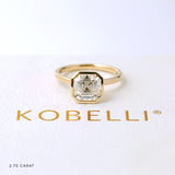 Lab Grown Diamond Solitaire Asscher Bezel Ring