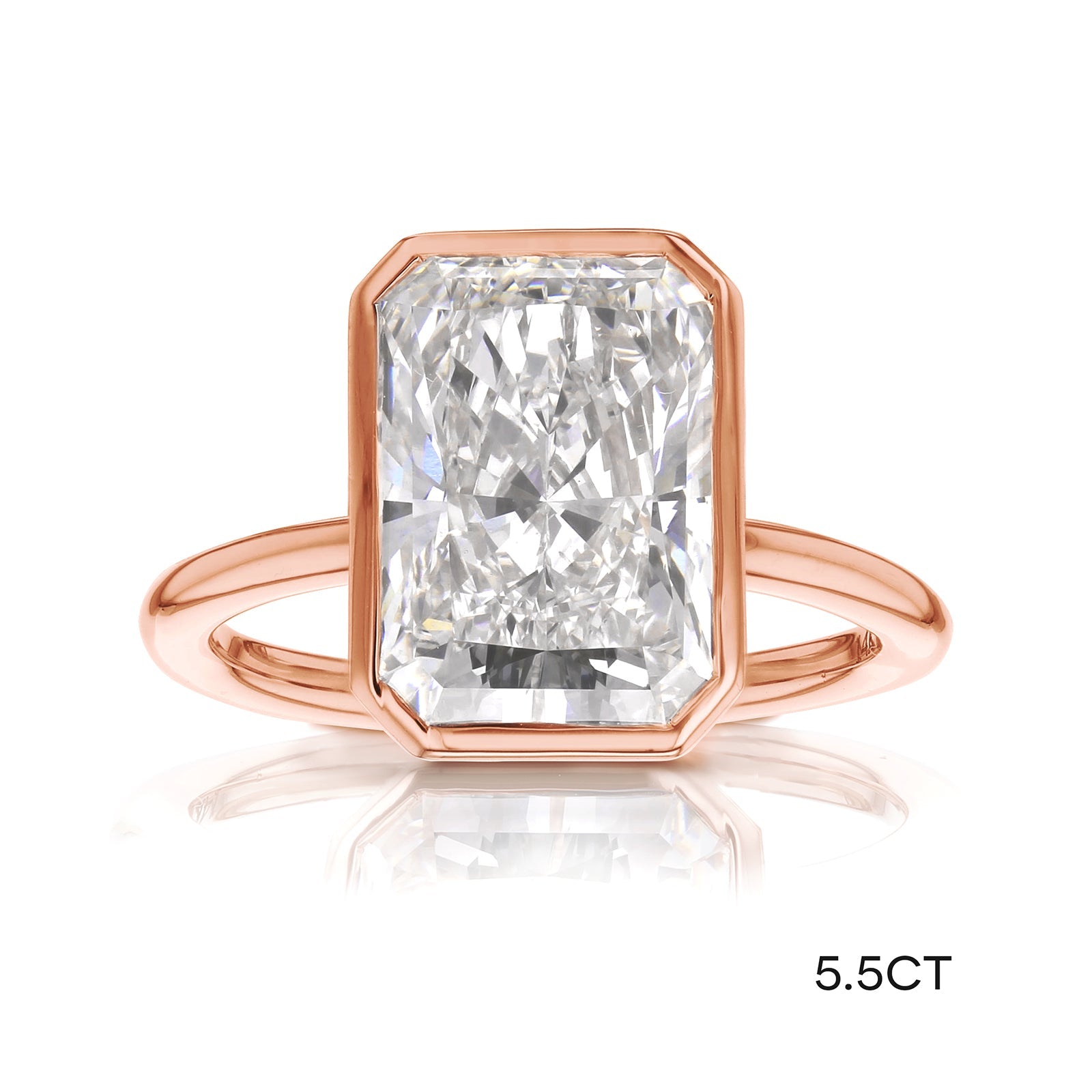 Lab Grown Diamond Solitaire Radiant Bezel Ring