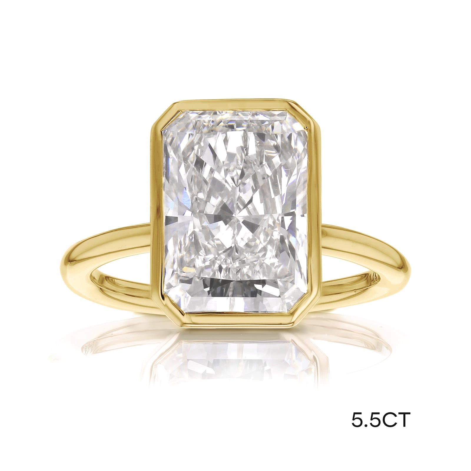 Lab Grown Diamond Solitaire Radiant Bezel Ring