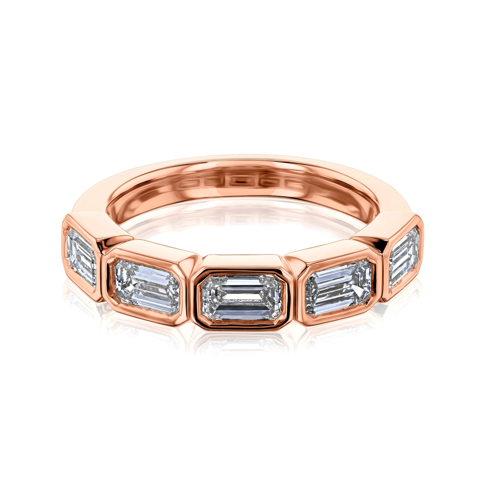Kobelli Lab Grown Emerald Diamond Bezel 5-Stone Band