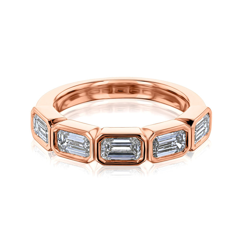 Kobelli Lab Grown Emerald Diamond Bezel 5-Stone Band