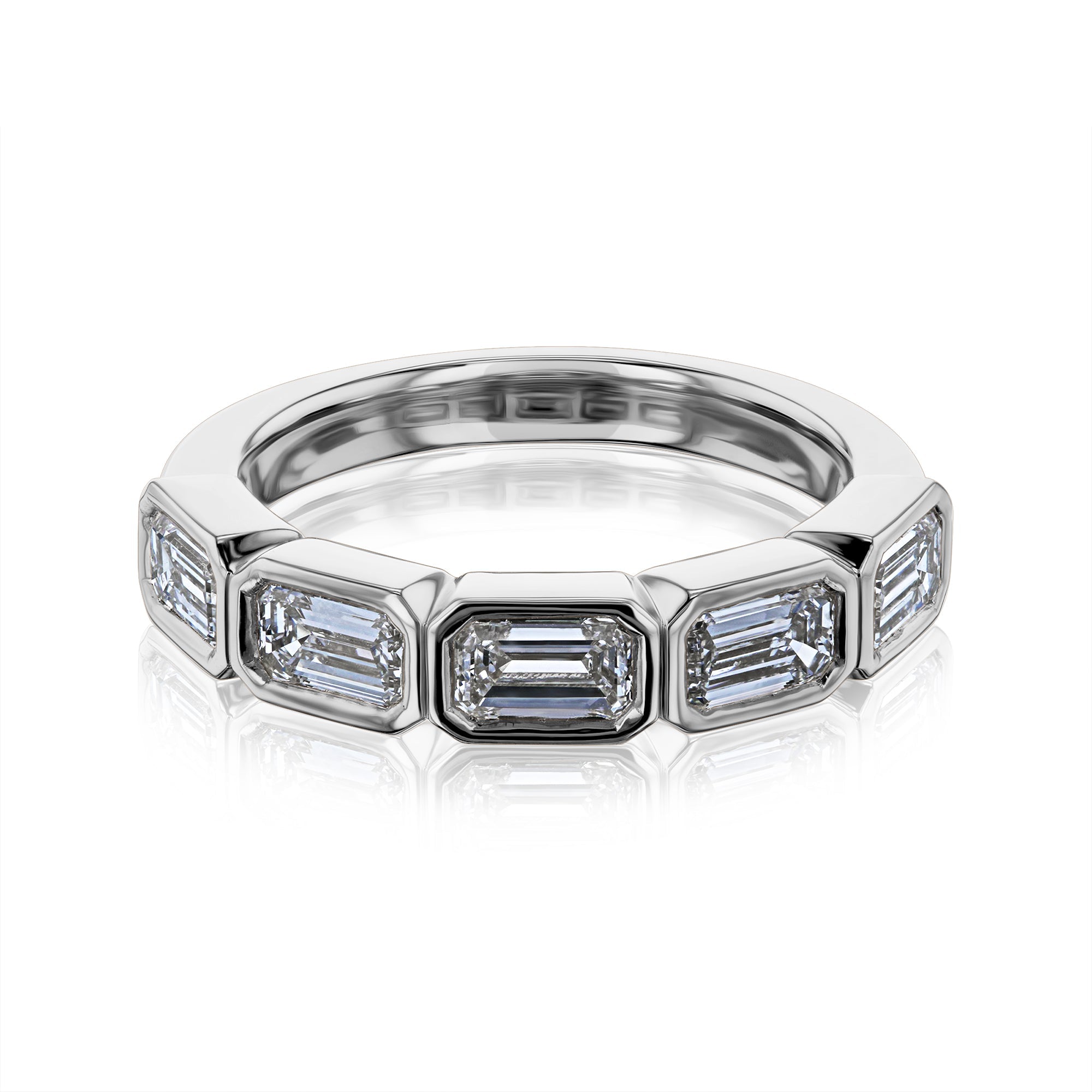 Kobelli Lab Grown Emerald Diamond Bezel 5-Stone Band