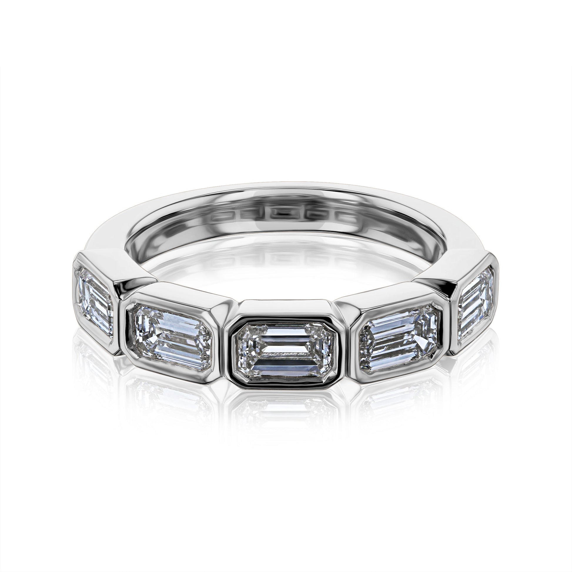Kobelli Lab Grown Emerald Diamond Bezel 5-Stone Band