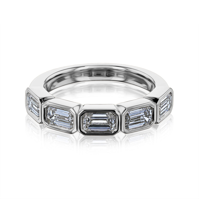 Kobelli Lab Grown Emerald Diamond Bezel 5-Stone Band