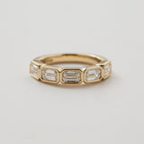 Kobelli Lab Grown Emerald Diamond Bezel 5-Stone Band - Lifestyle Image