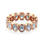 Oval Lab Diamond North-South Bezel Scalloped Eternity Band in Rose Gold