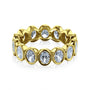 Oval Lab Diamond North-South Bezel Scalloped Eternity Band in Yellow Gold