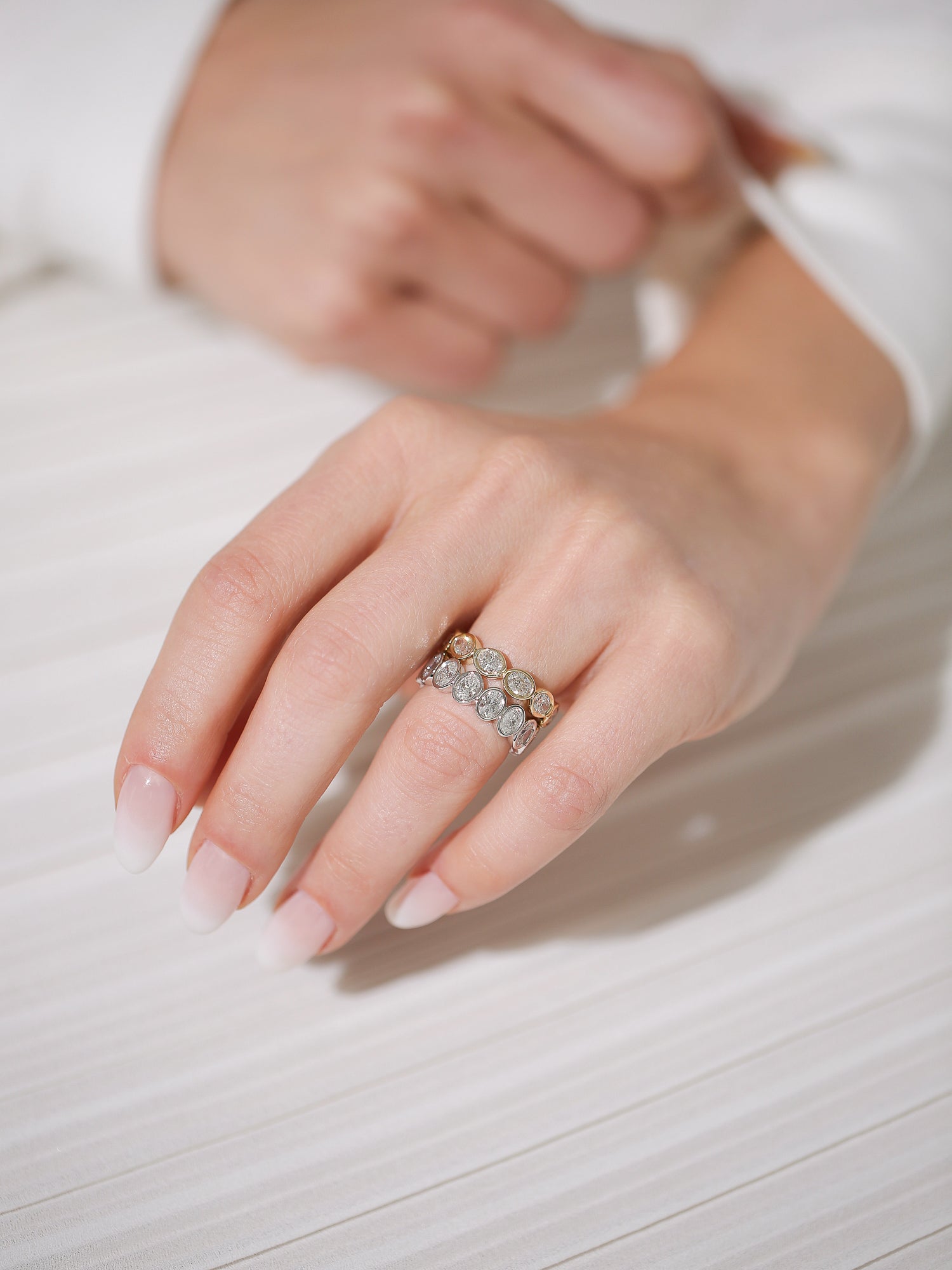 Eternal Bailey Band Oval Bezel Diamond Ring