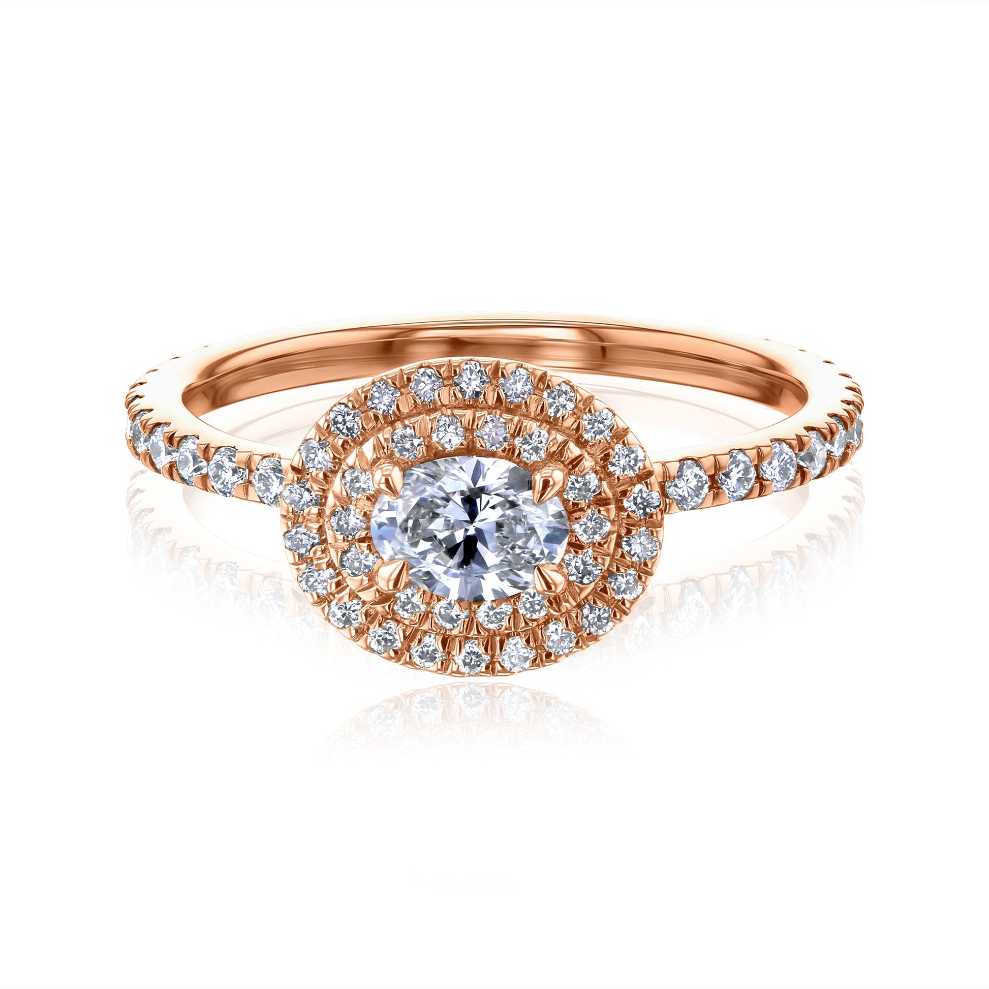 Kobelli Large Oval Diamond Halo Ethical & Sustainable Engagement Ring