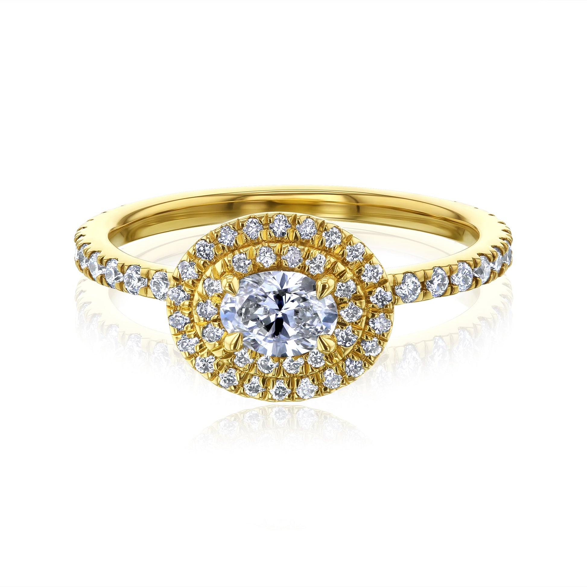 Kobelli Large Oval Diamond Halo Ethical & Sustainable Engagement Ring