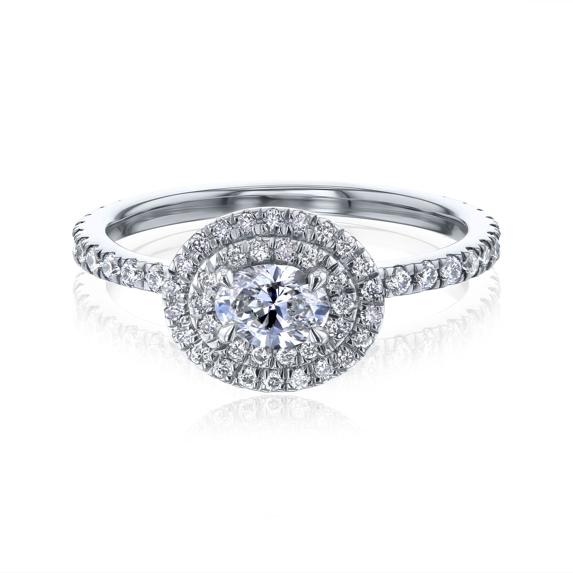 Kobelli Large Oval Diamond Halo Ethical & Sustainable Engagement Ring