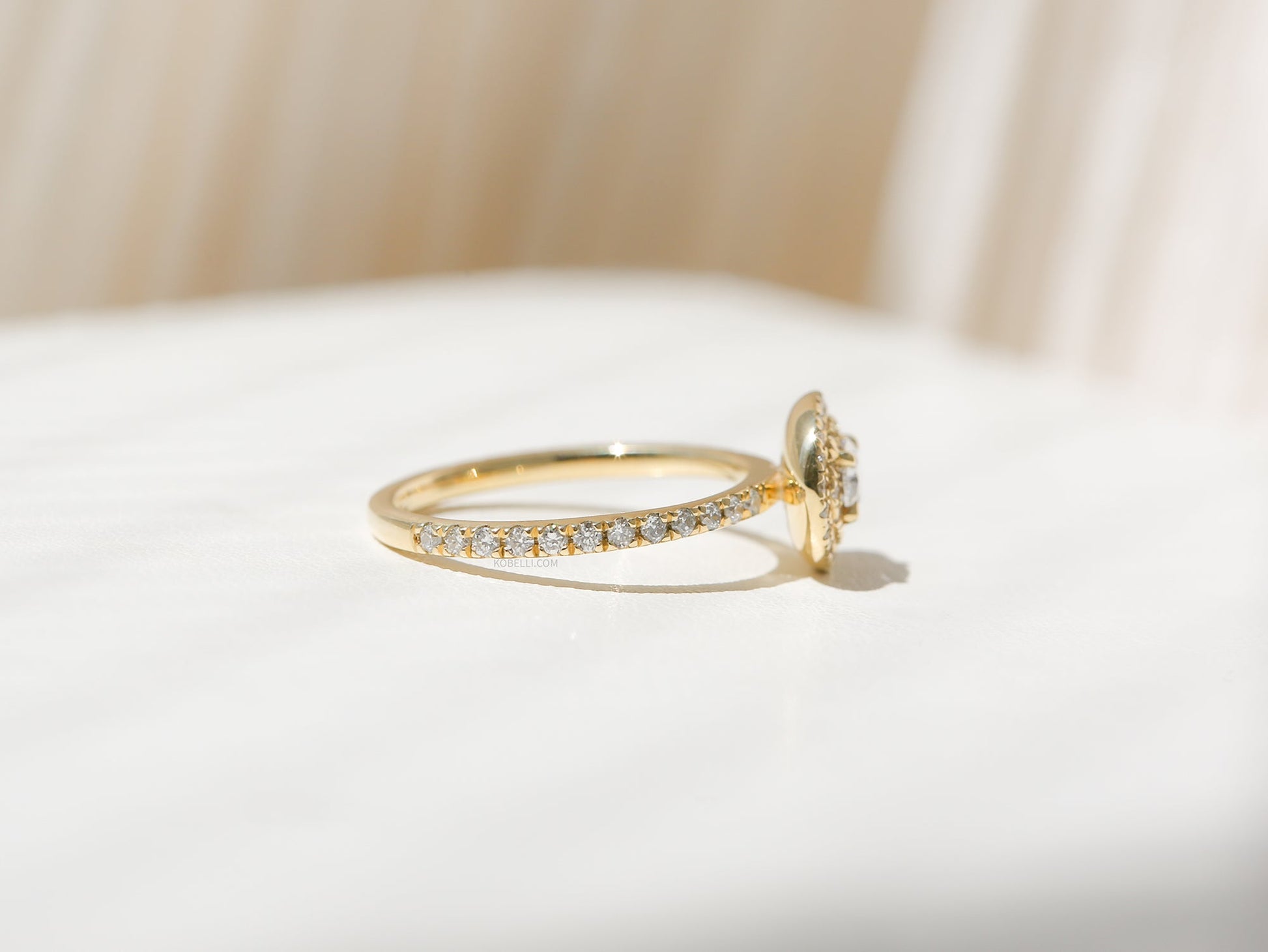 Kobelli Large Oval Diamond Halo Ethical & Sustainable Engagement Ring