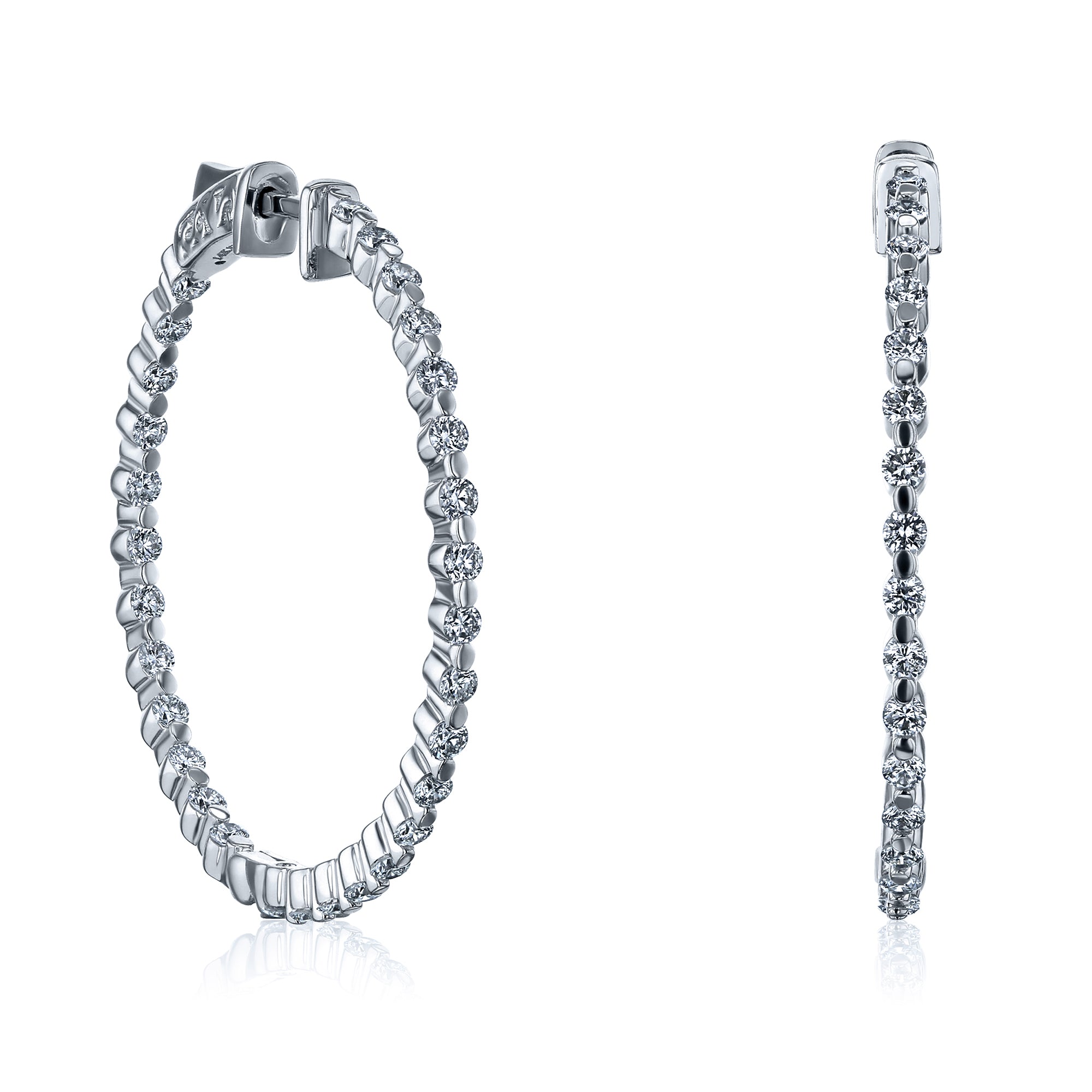 1.75 Carat Lab Grown Diamond 1.5" Bubble Hoops