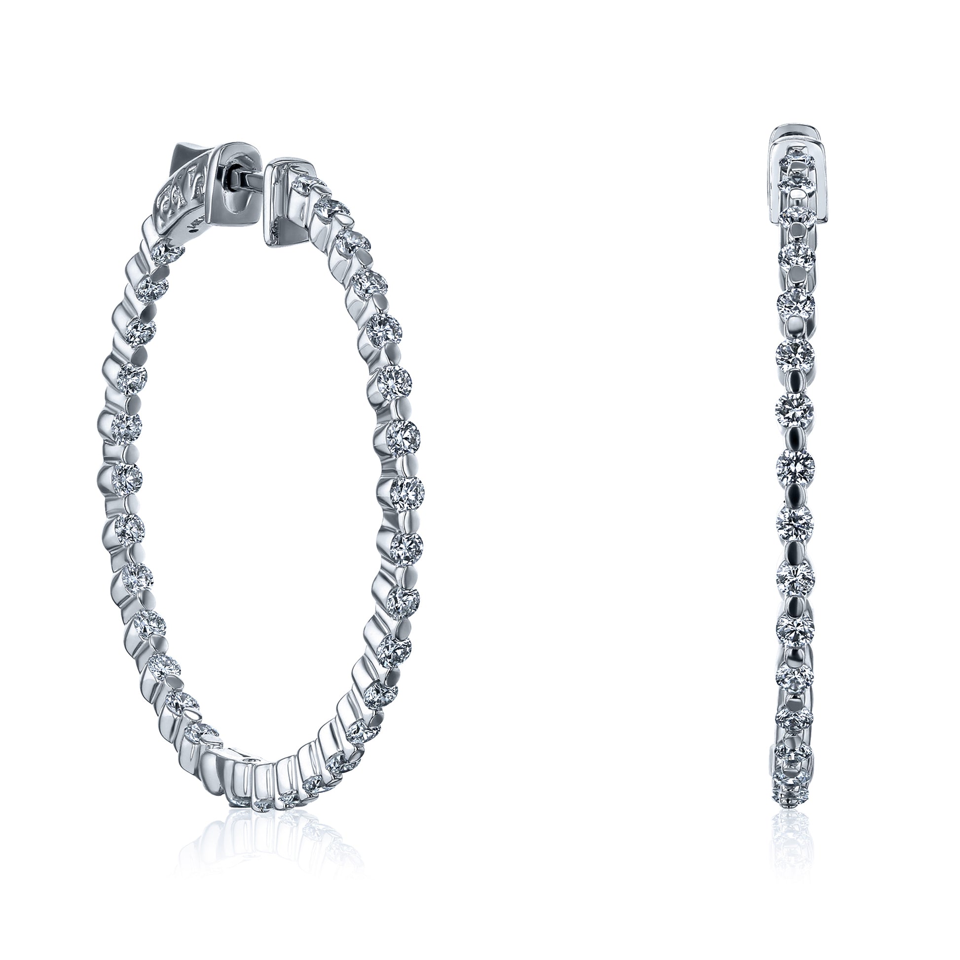 1.75 Carat Lab Grown Diamond 1.5" Bubble Hoops