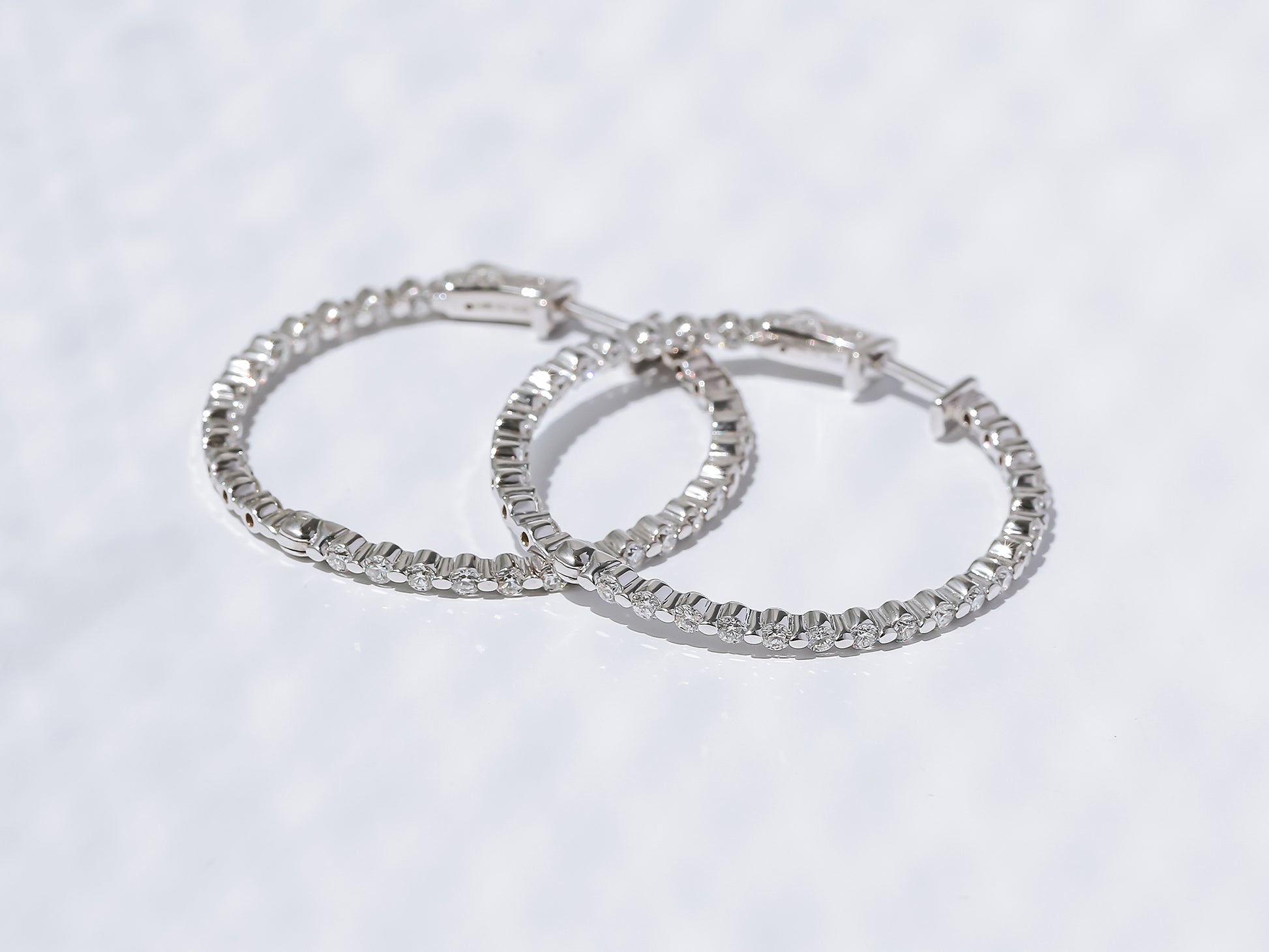 1.75 Carat Lab Grown Diamond 1.5" Bubble Hoops
