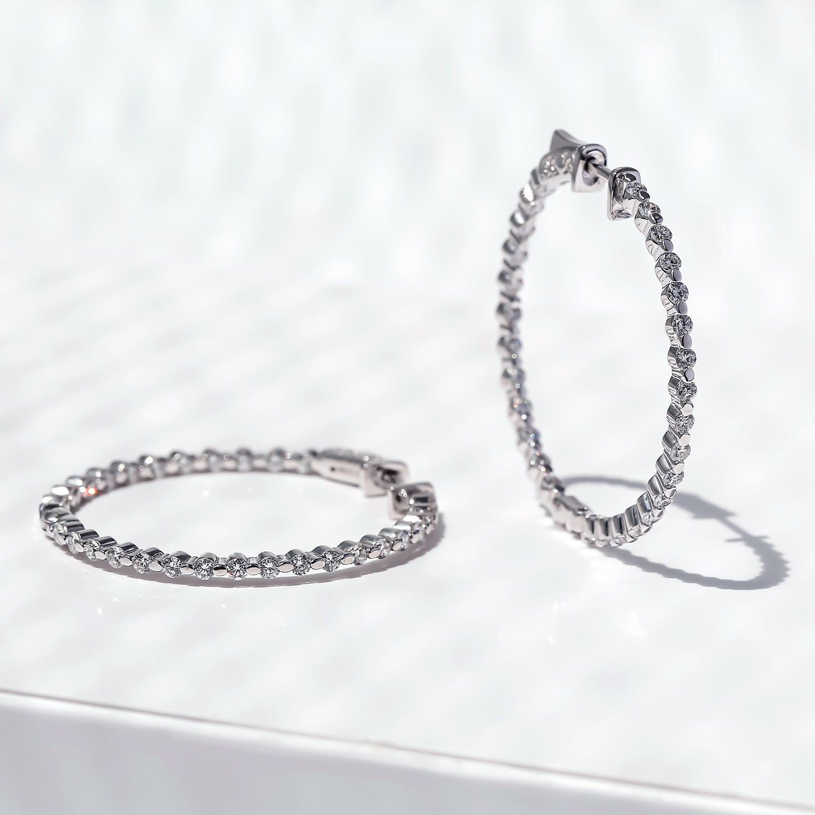 1.75 Carat Lab Grown Diamond 1.5" Bubble Hoops