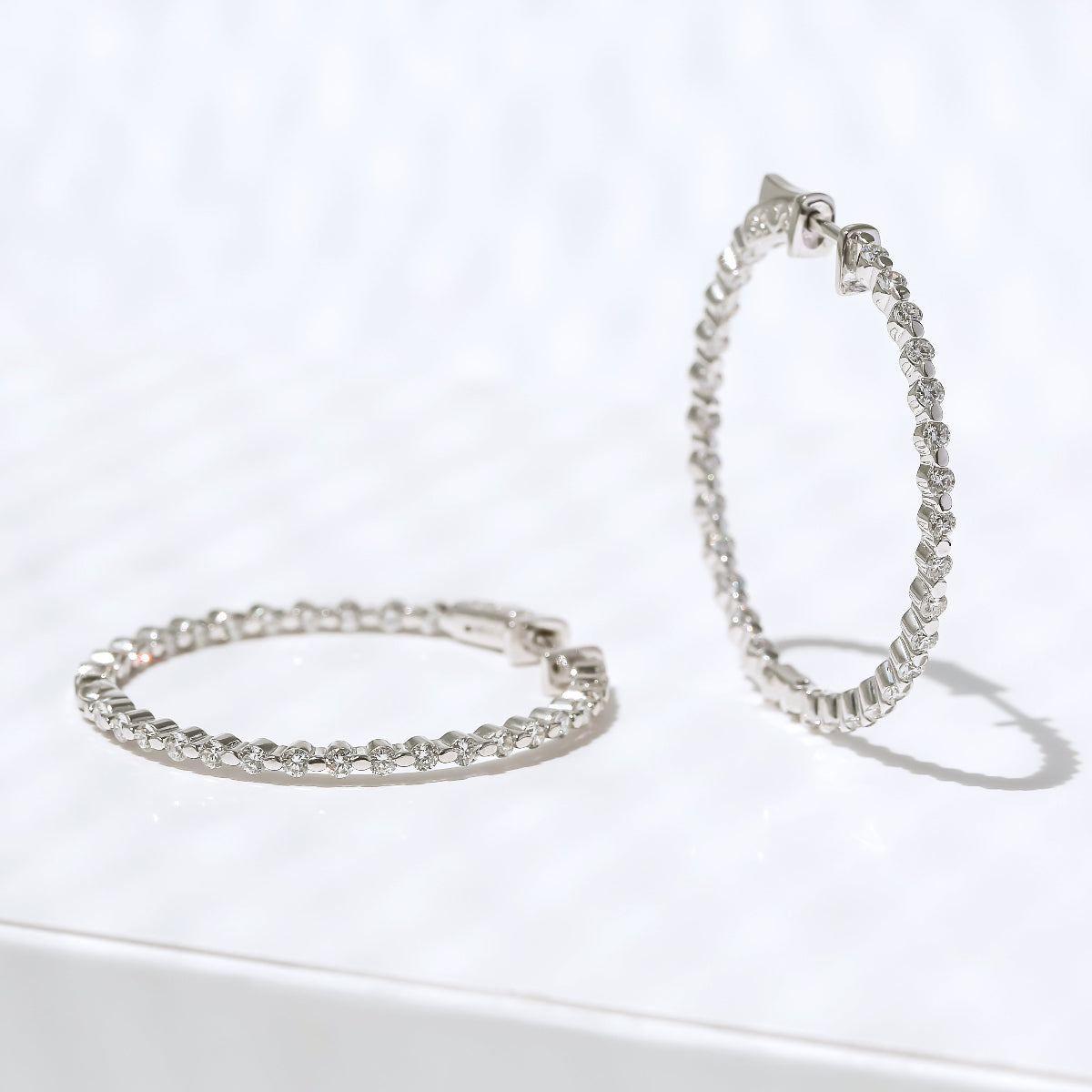 1.75 Carat Lab Grown Diamond 1.5" Bubble Hoops