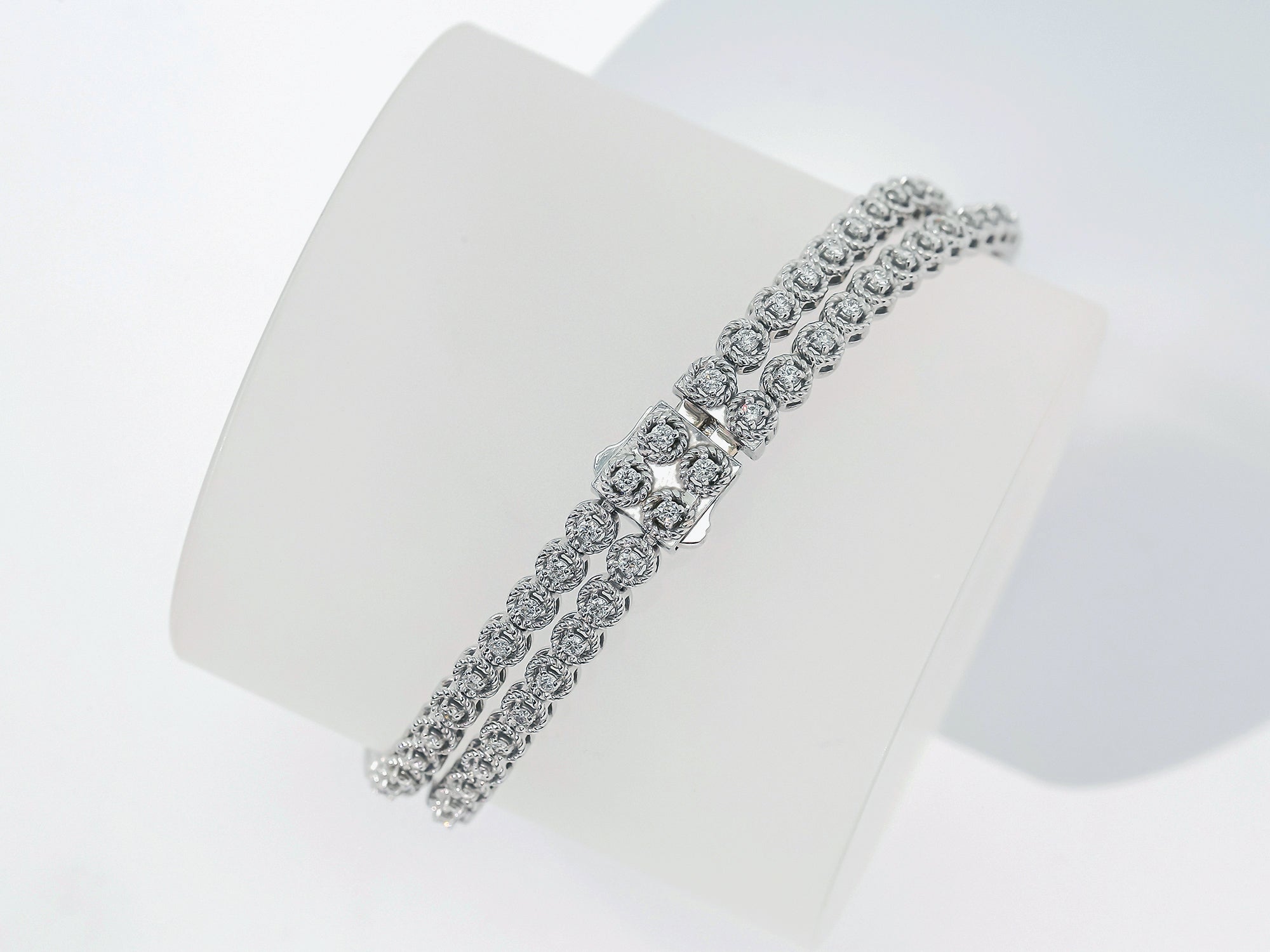 1.30 Carats TDW Round Brilliant Lab Grown Diamond Double Strand