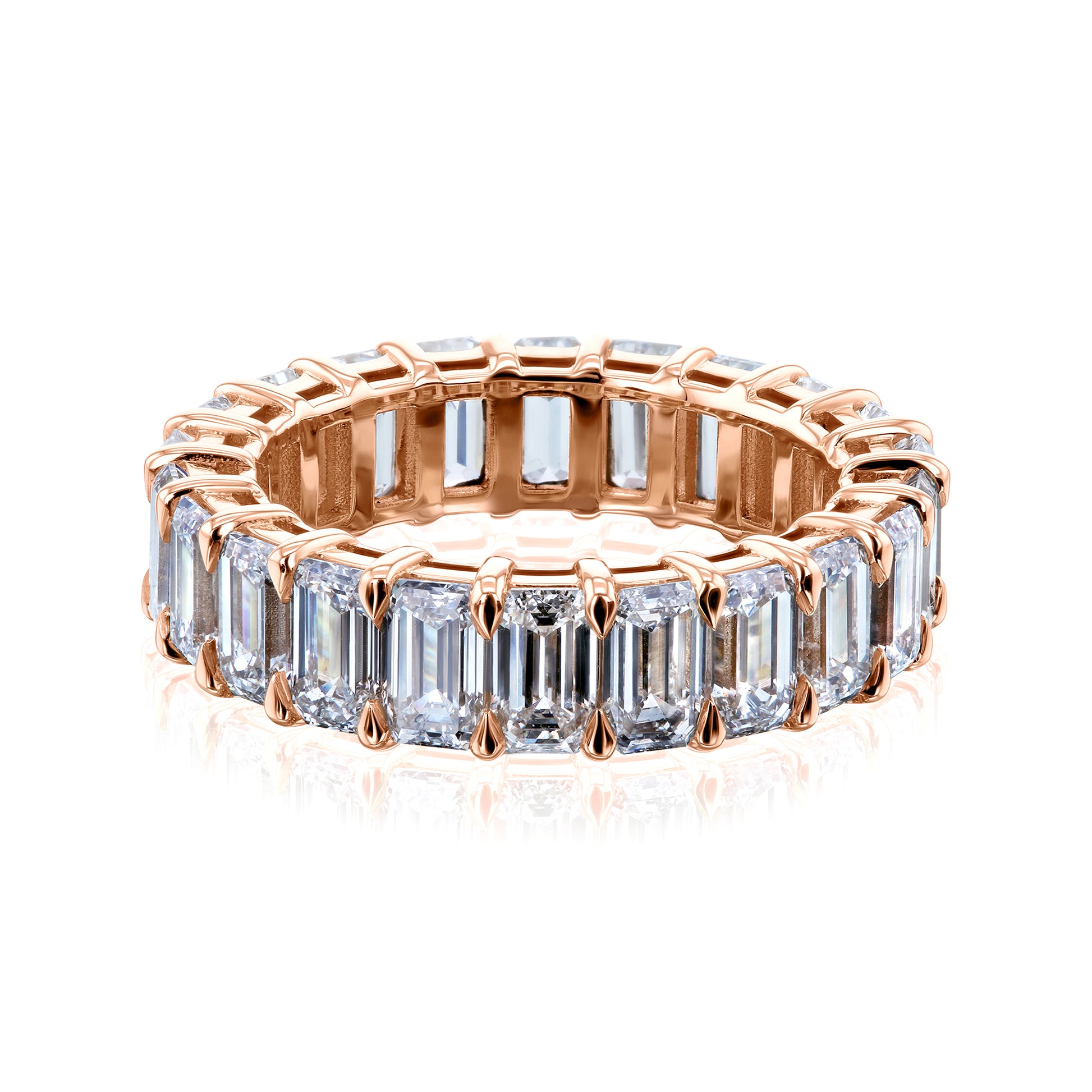 Lab Grown Diamond Eternity Endless Emerald Ring