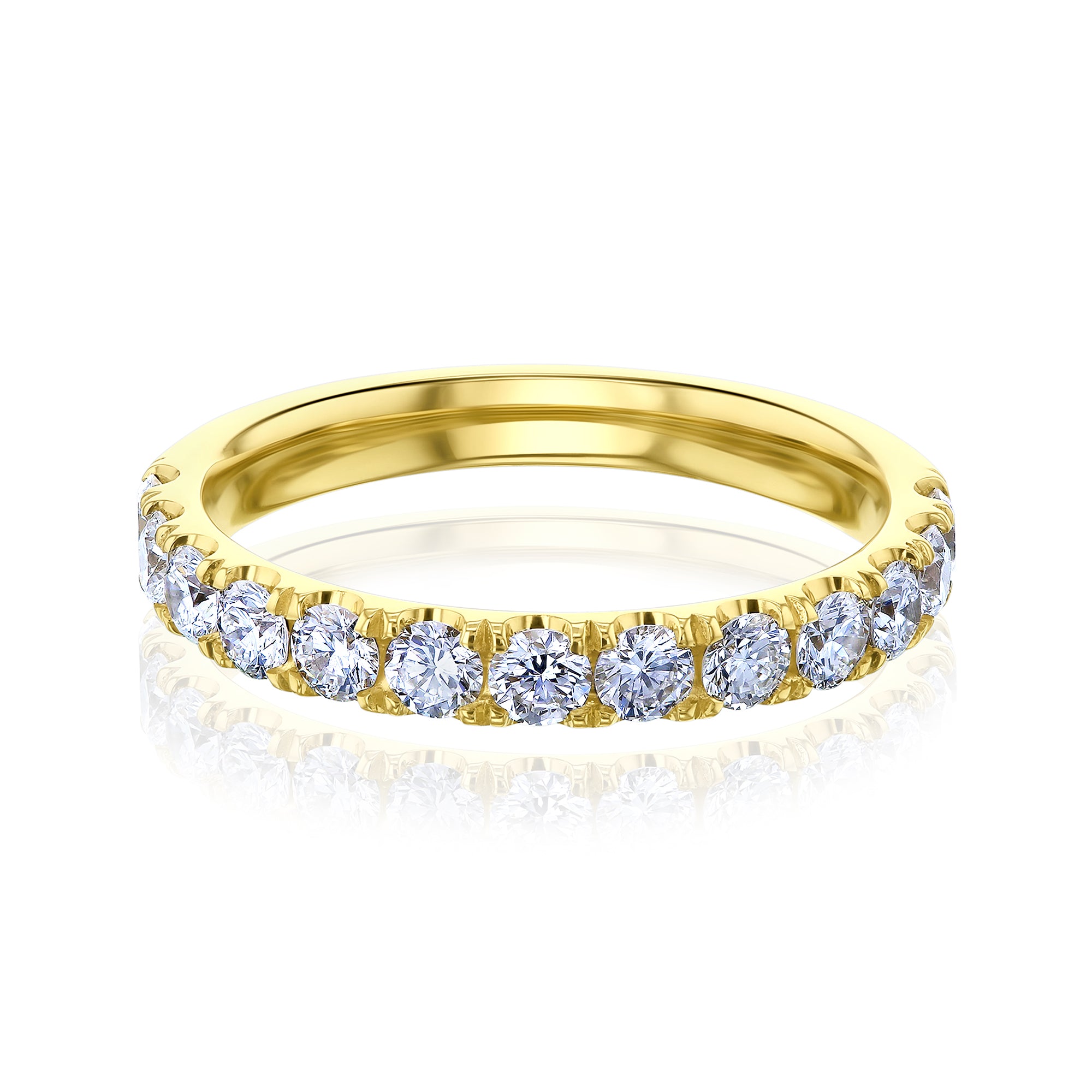 Flame French Pavé in Yellow Gold