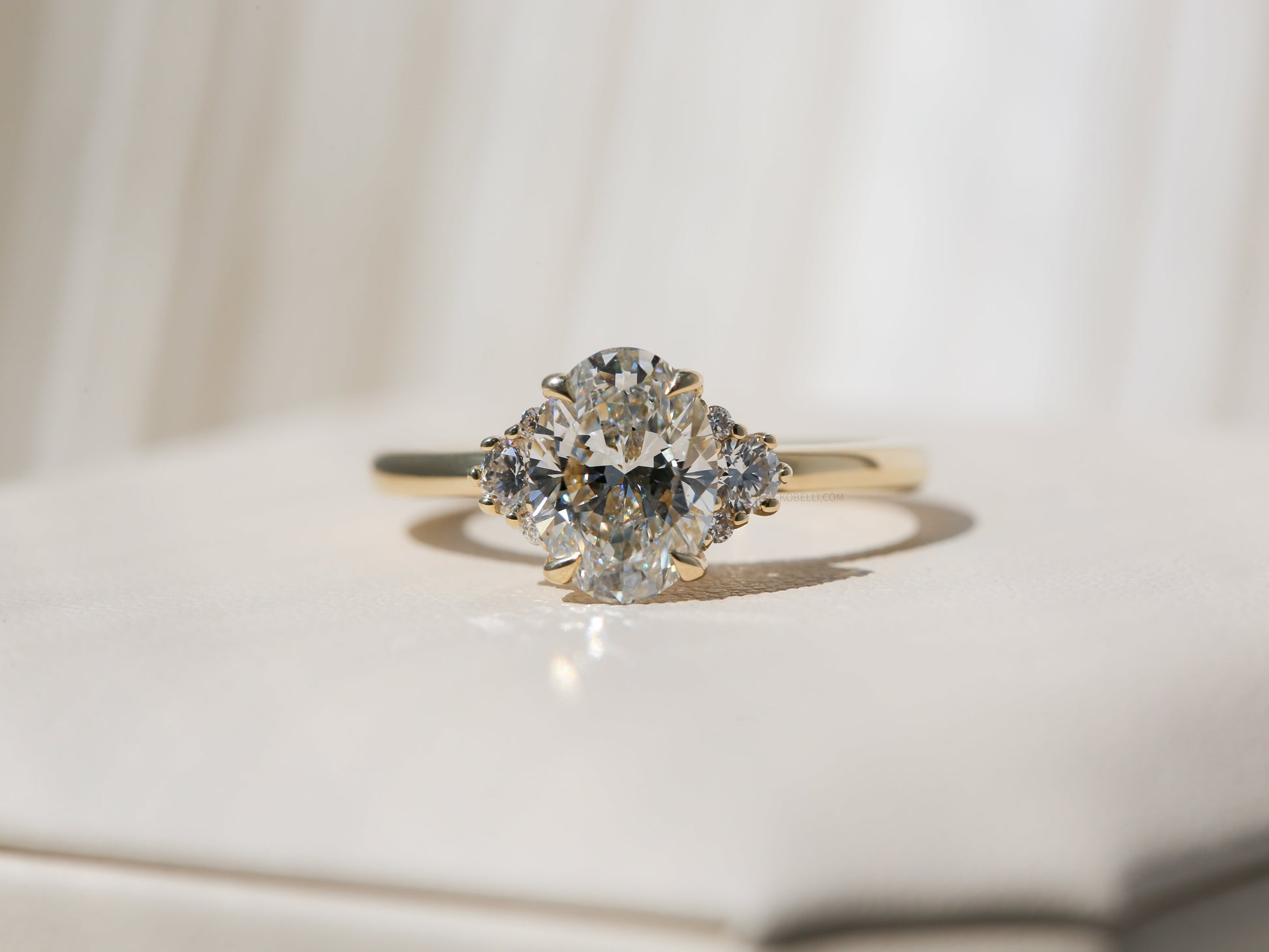 Kobelli Oval Diamond Side Cluster Ethical & Sustainable Ring