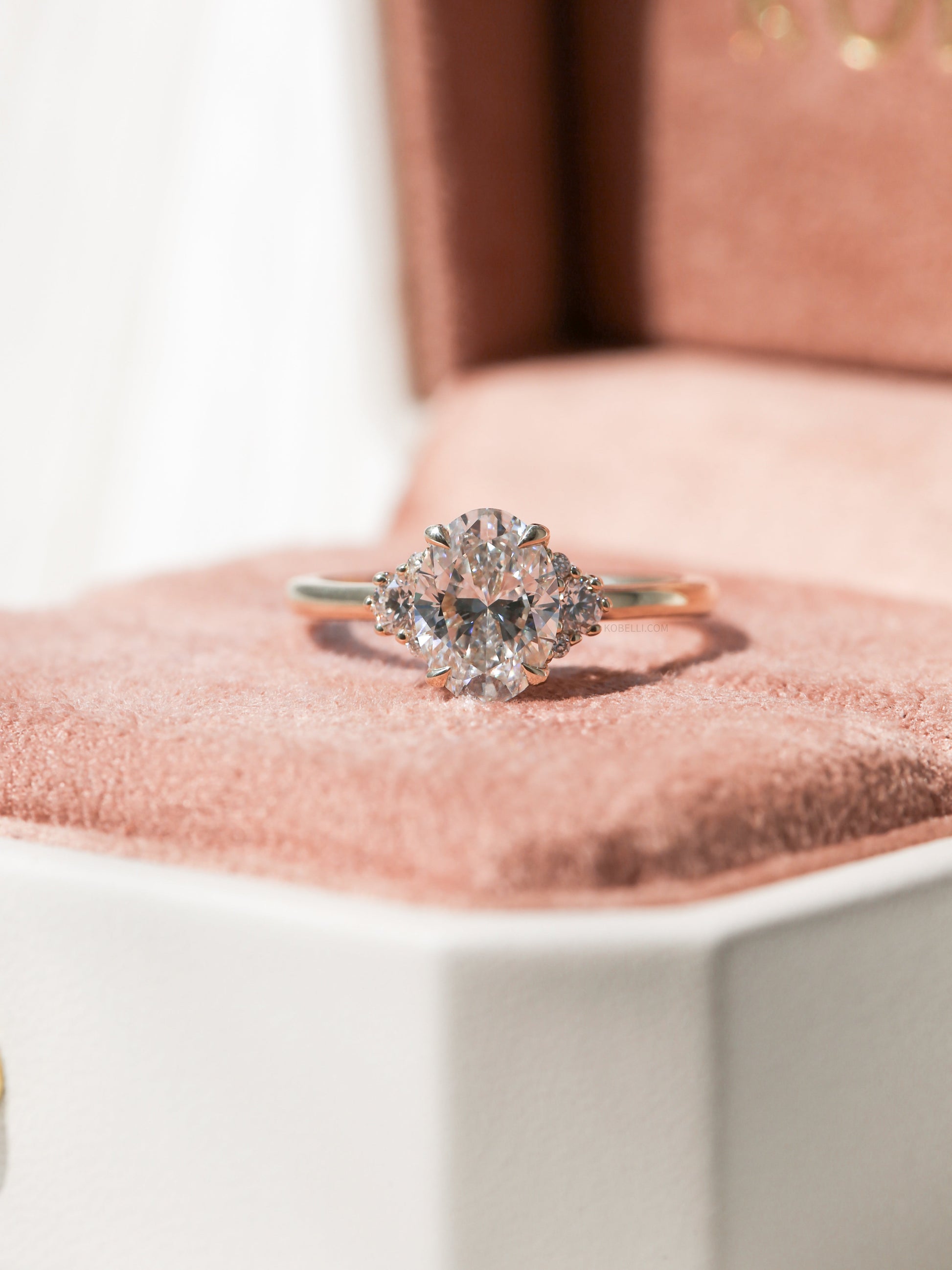 Kobelli Oval Diamond Side Cluster Ethical & Sustainable Ring