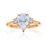 2.2 Carat Lab Grown Diamond Plain Band Pear Dulce Ring in Rose Gold