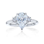 2.2 Carat Lab Grown Diamond Plain Band Pear Dulce Ring in White Gold