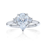 2.2 Carat Lab Grown Diamond Plain Band Pear Dulce Ring in White Gold