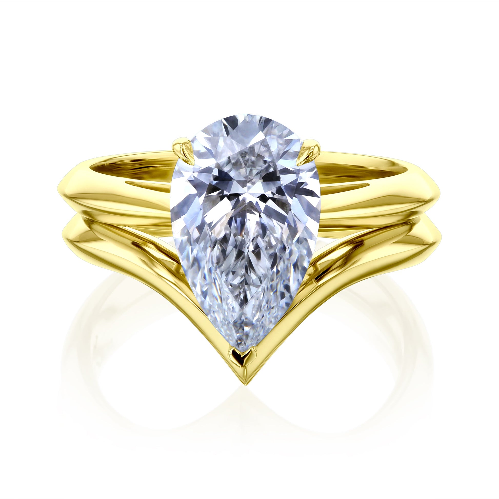 Kobelli Grown Large Pear Diamond Bridal Set