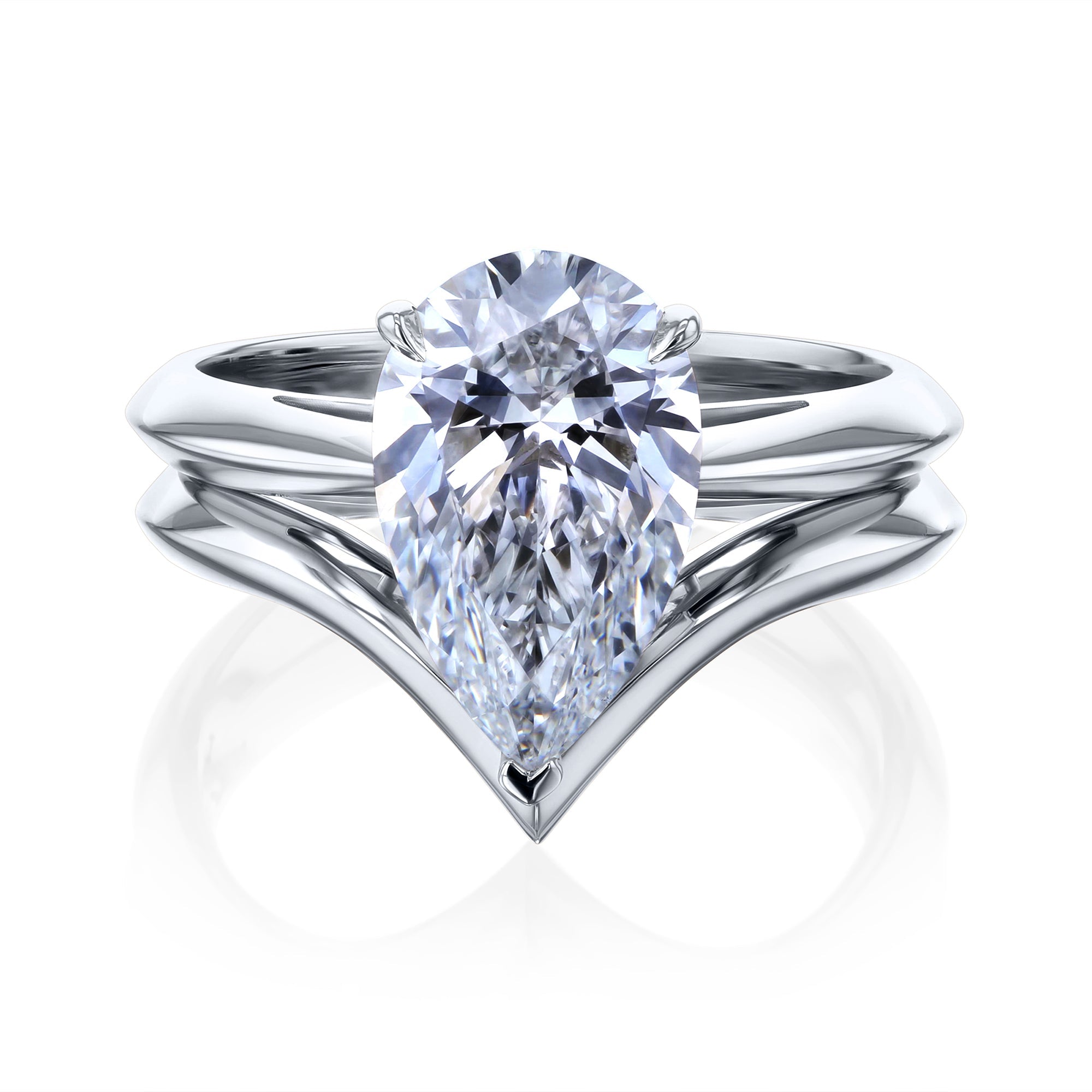 Kobelli Grown Large Pear Diamond Bridal Set