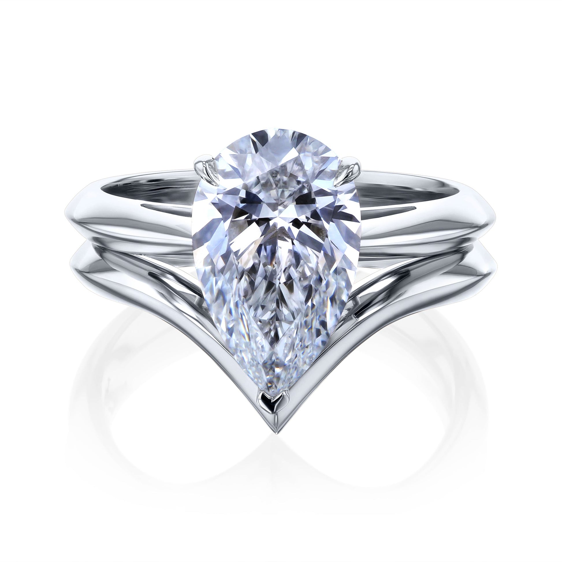 Kobelli Grown Large Pear Diamond Bridal Set