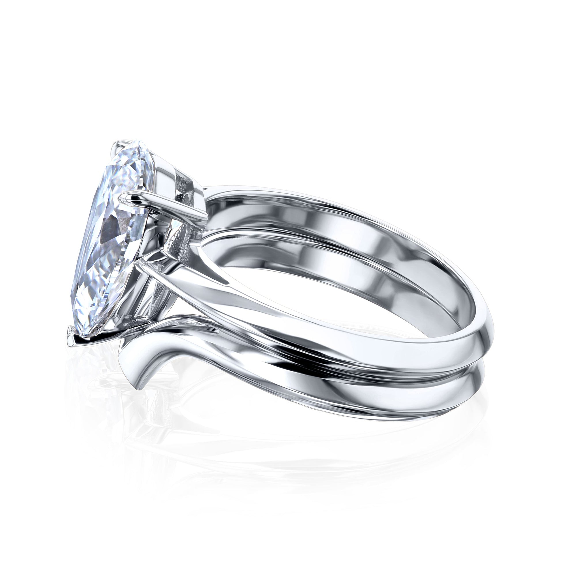 Kobelli Grown Large Pear Diamond Bridal Set