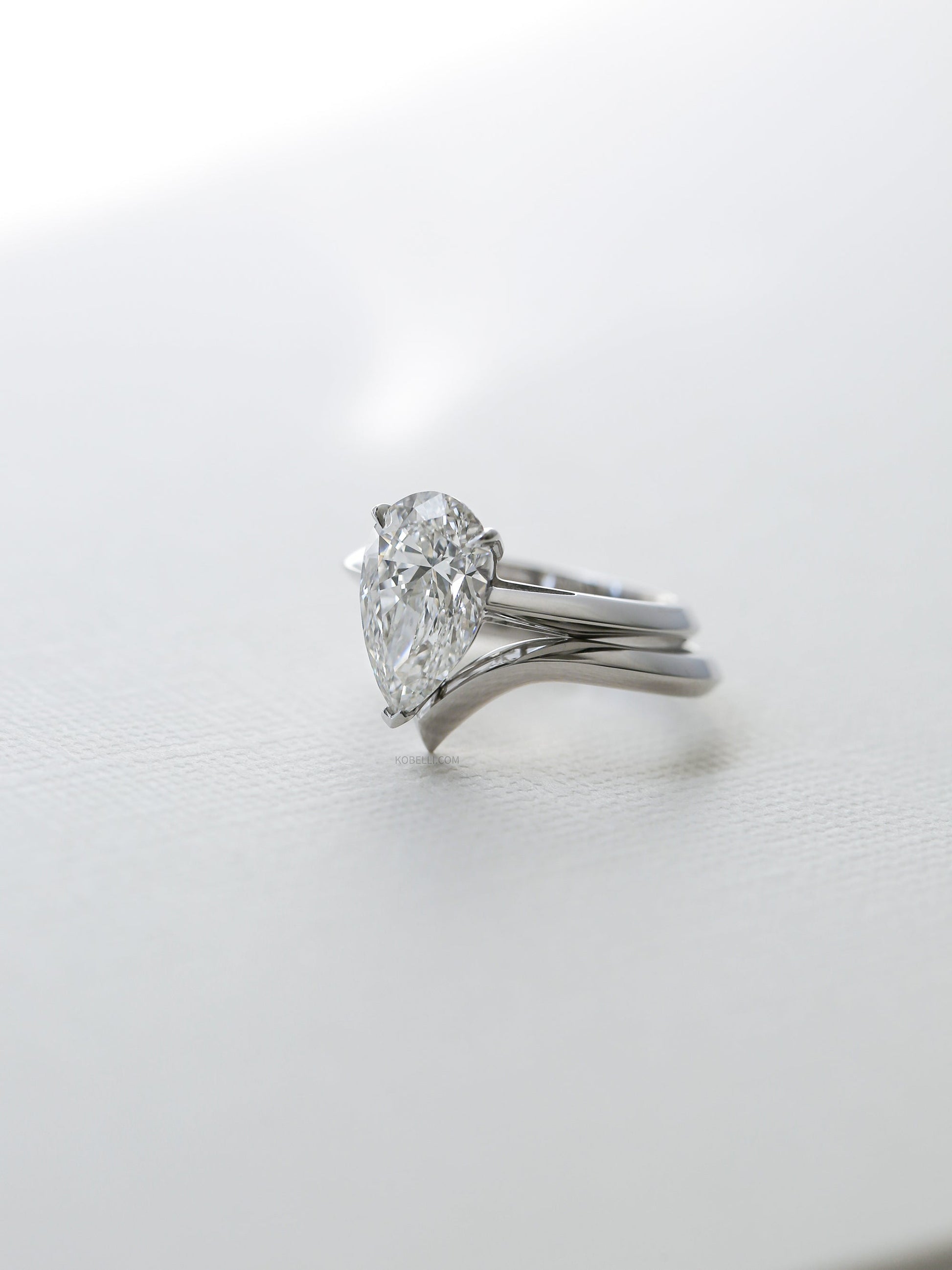 Kobelli Grown Large Pear Diamond Bridal Set