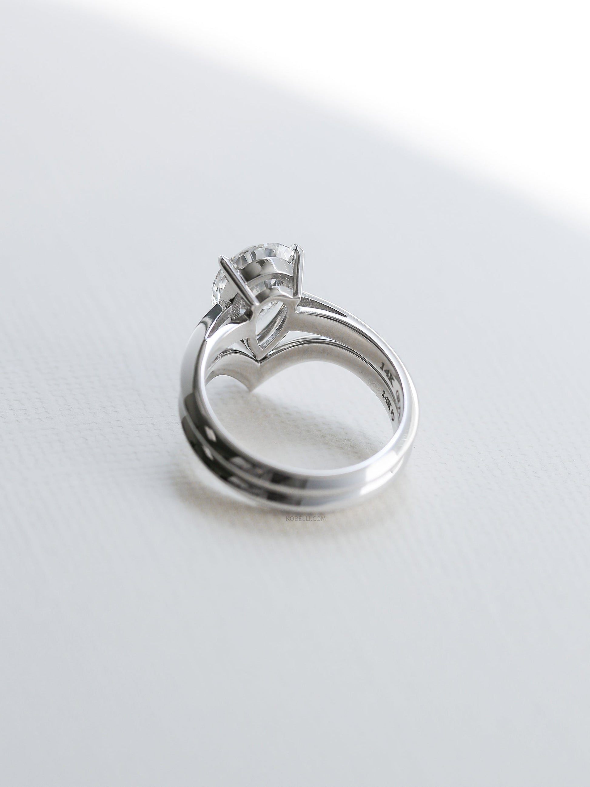 Kobelli Grown Large Pear Diamond Bridal Set