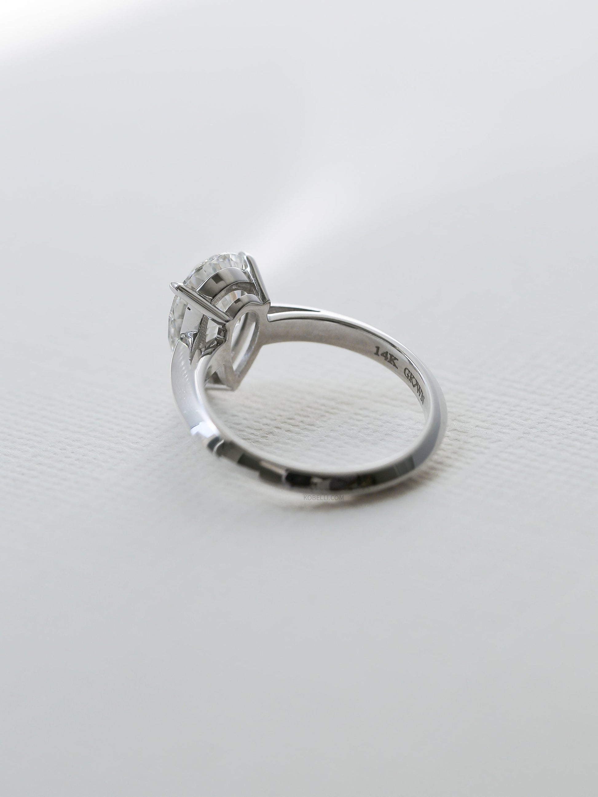 Kobelli Grown Large Pear Diamond Engagement Ring
