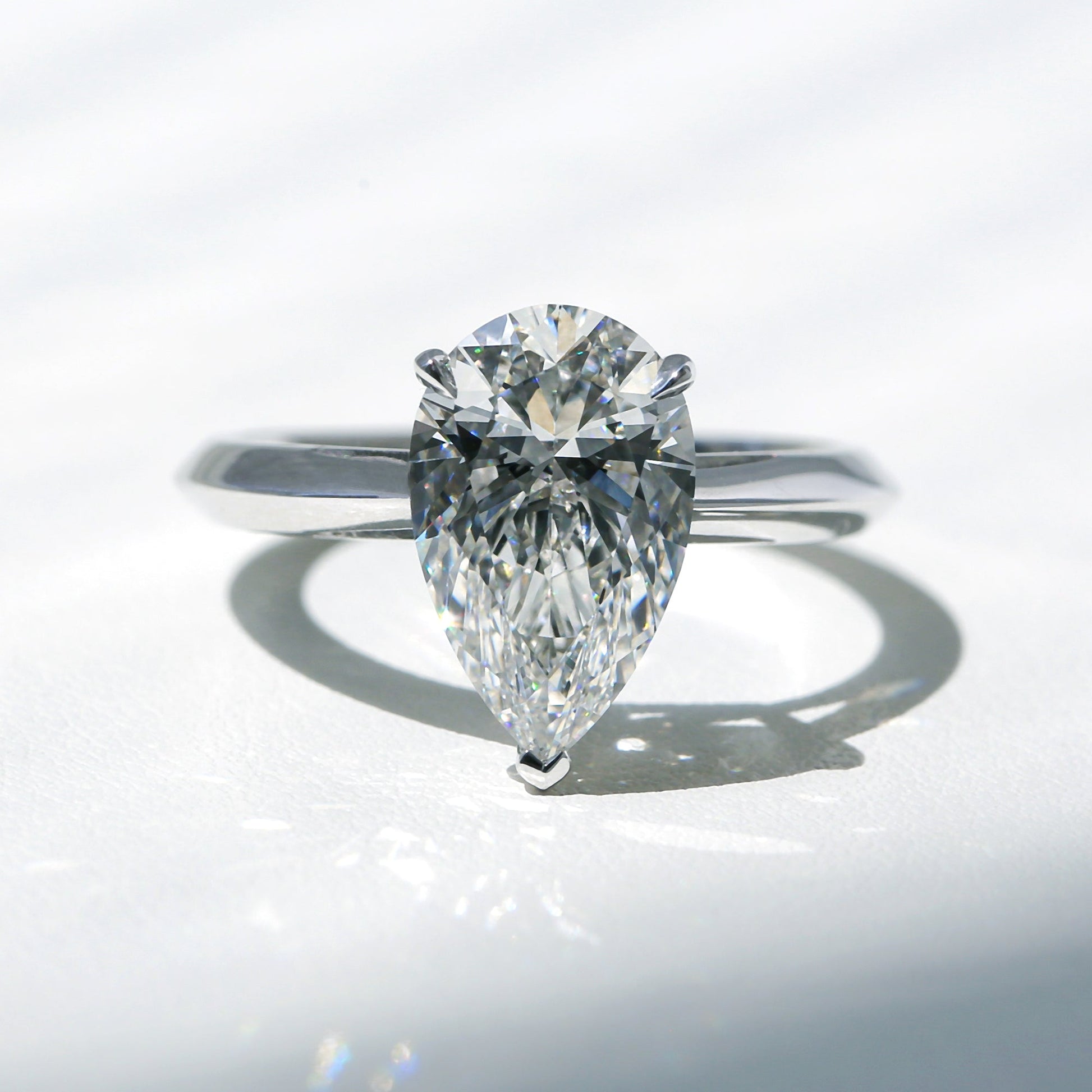 Kobelli Grown Large Pear Diamond Engagement Ring