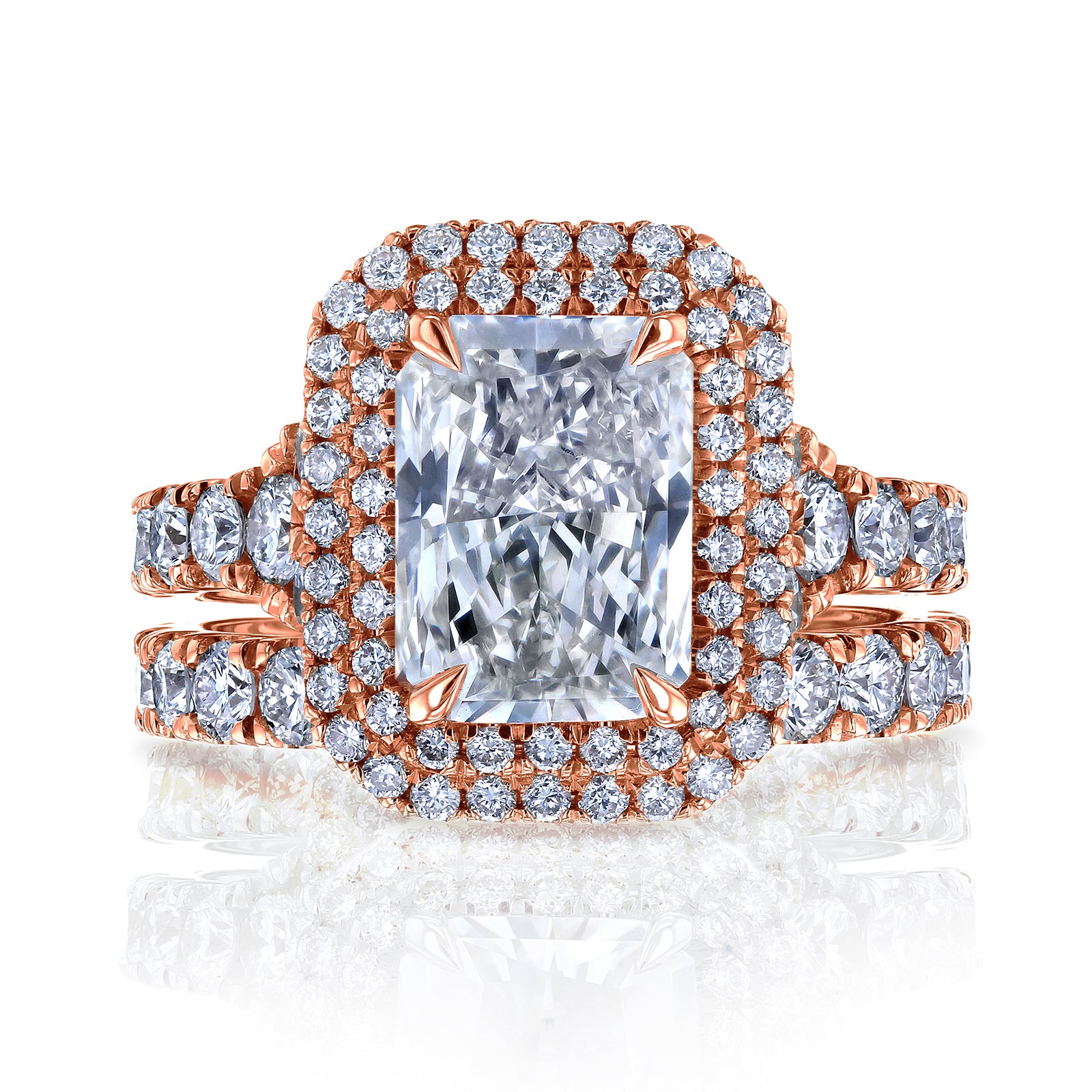 Lab Grown Diamond Double Halo Seoul Bridal Set