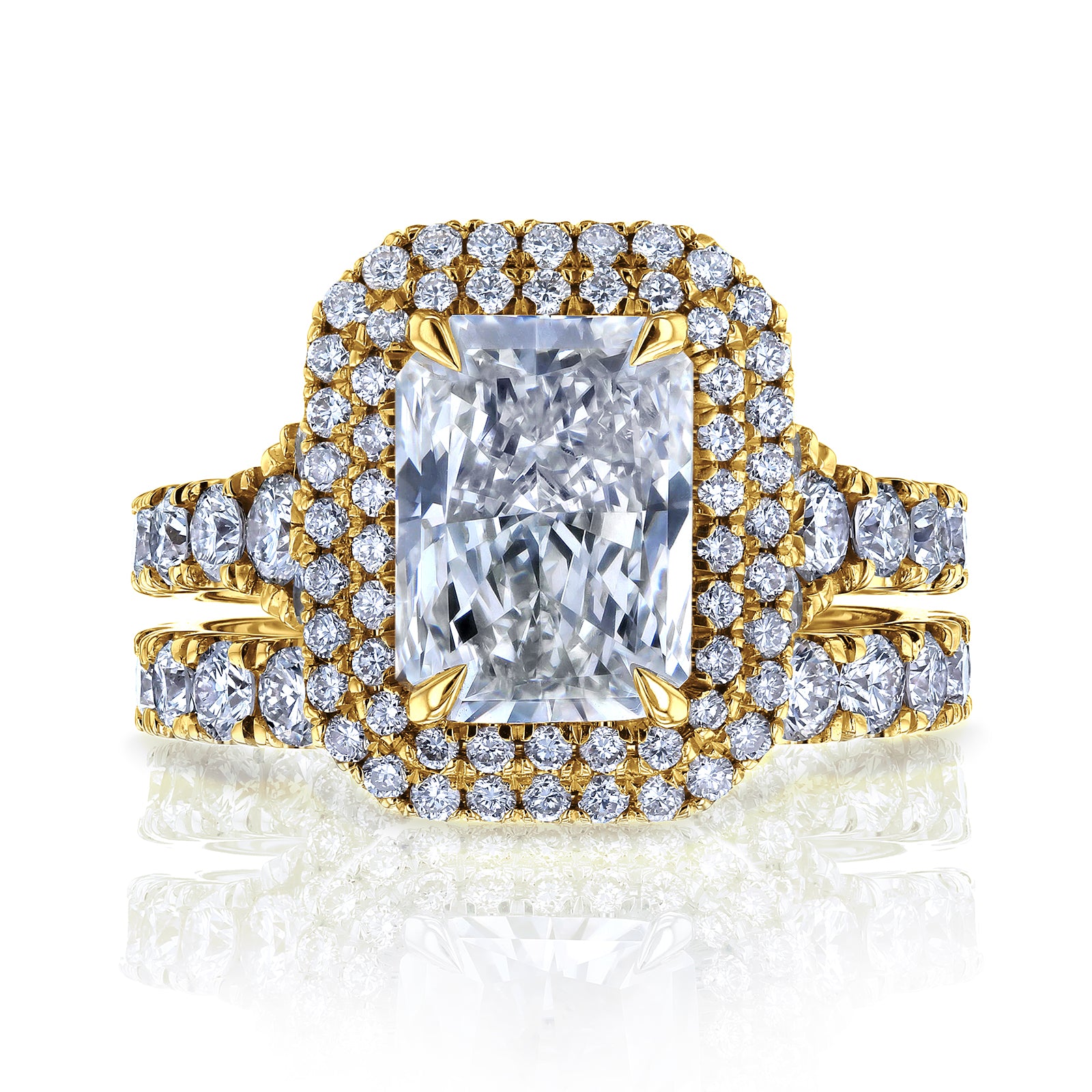 Lab Grown Diamond Double Halo Seoul Bridal Set