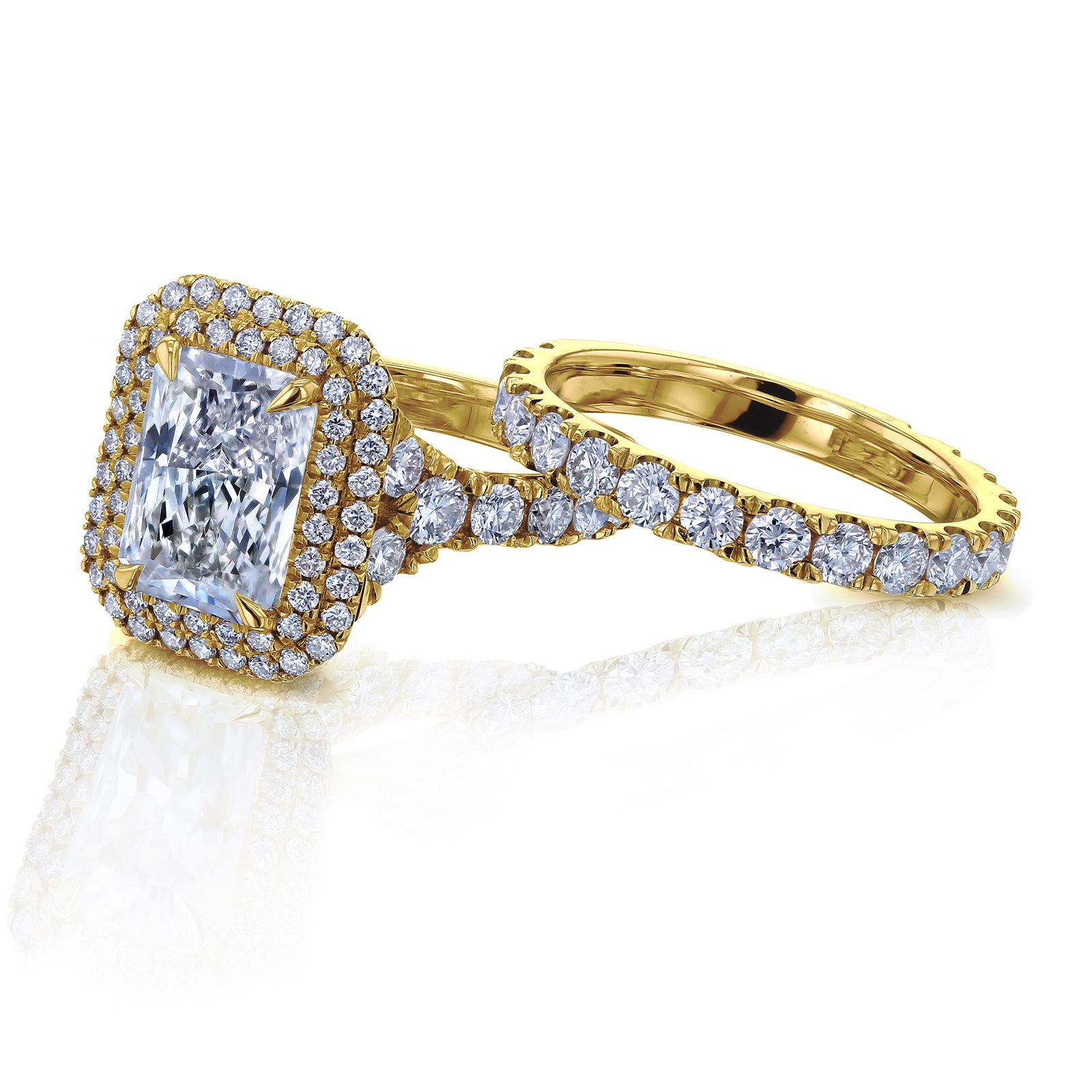 Lab Grown Diamond Double Halo Seoul Bridal Set