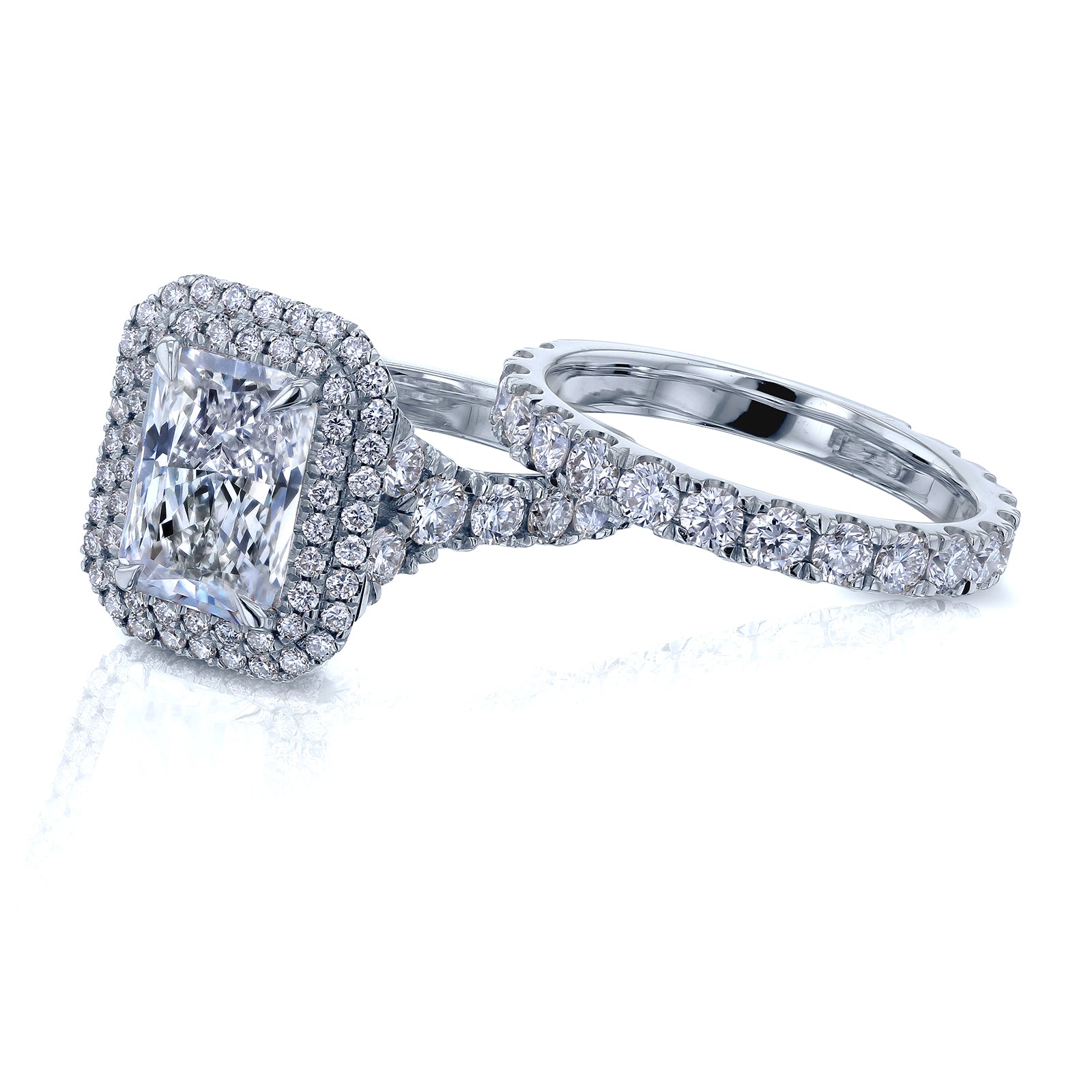 Lab Grown Diamond Double Halo Seoul Bridal Set