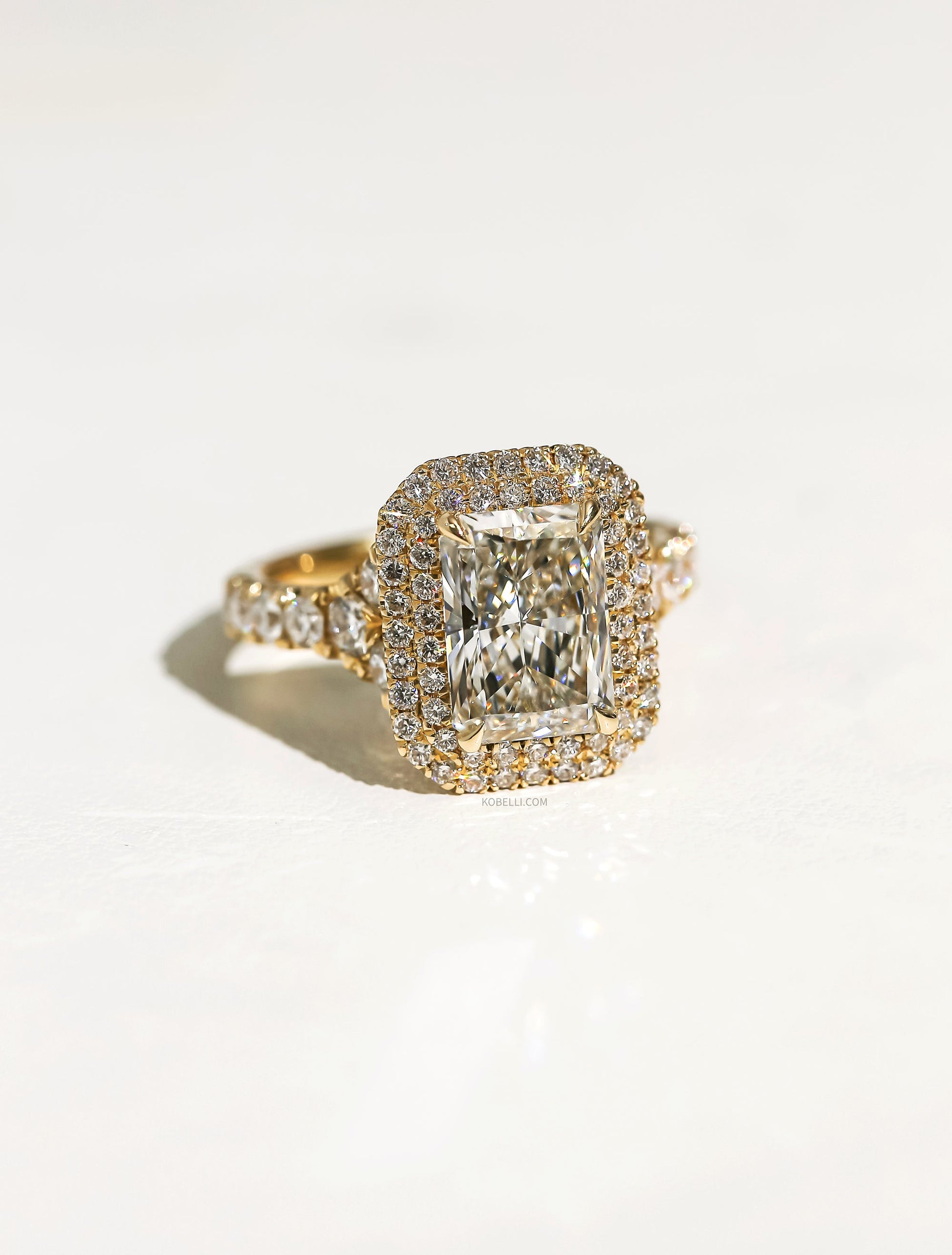 Kobelli Large Radiant Double Halo Engagement Ring