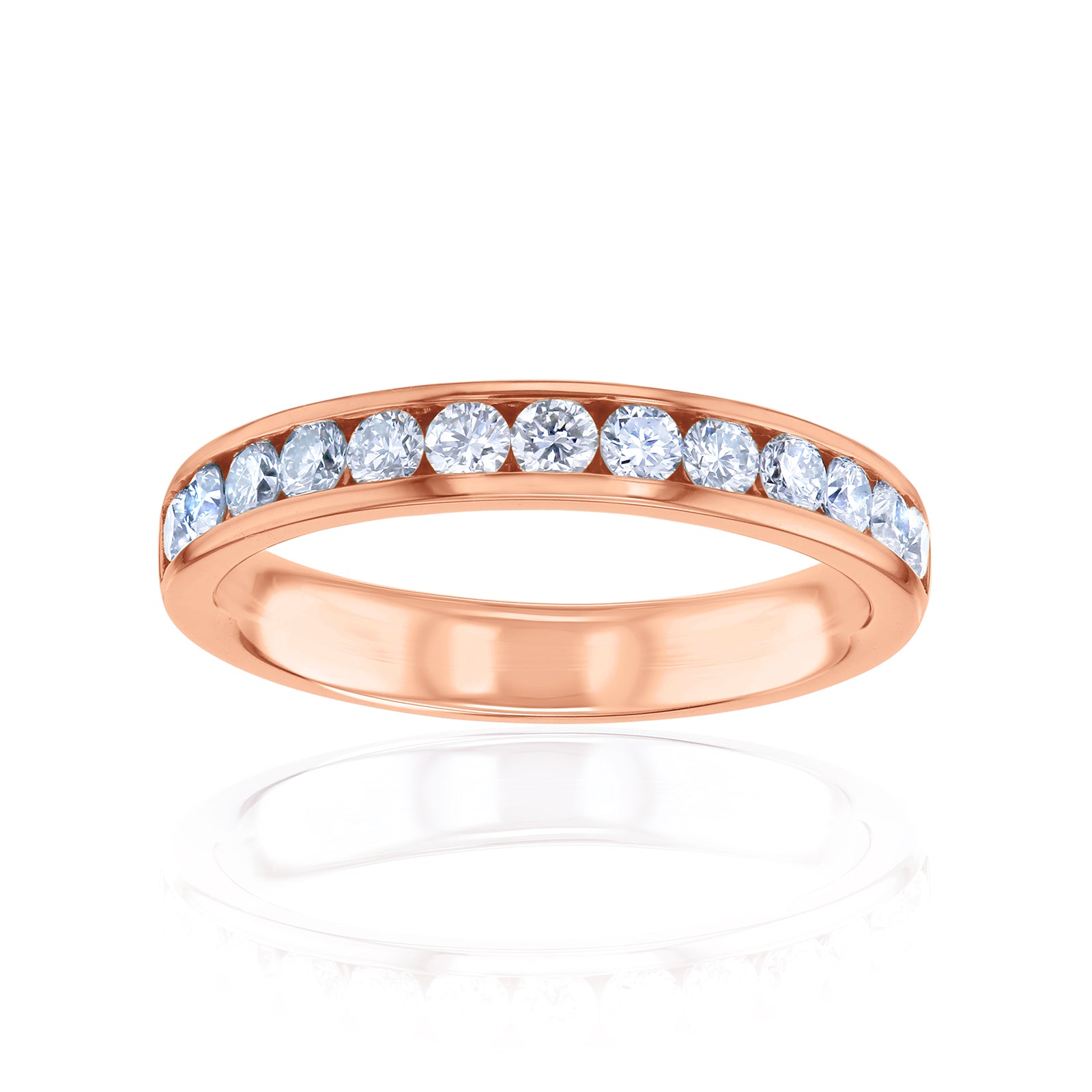 0.5 Carat Lab Grown Diamond Half Eternity Greta Ring in Rose Gold