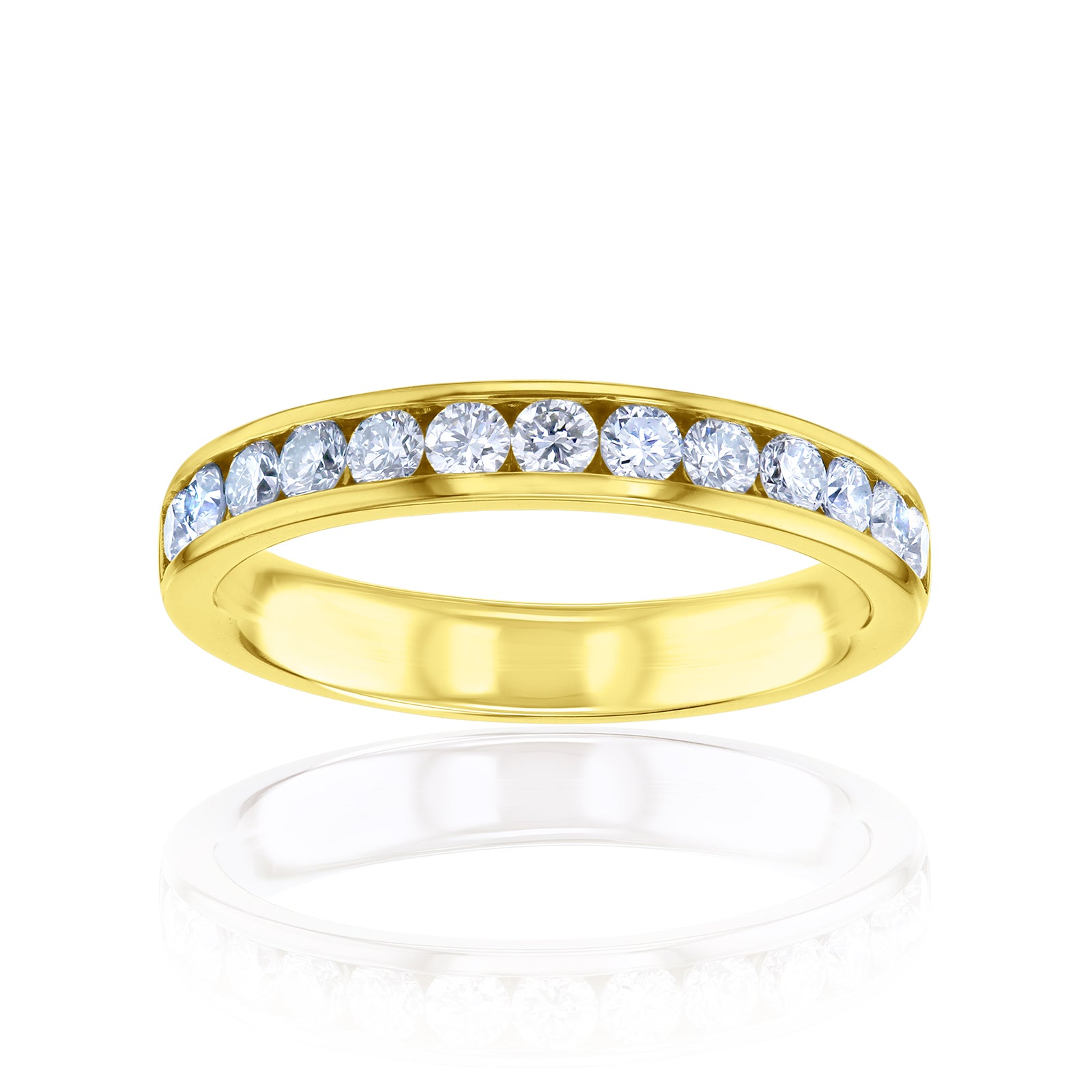 0.5 Carat Lab Grown Diamond Half Eternity Greta Ring in Yellow Gold