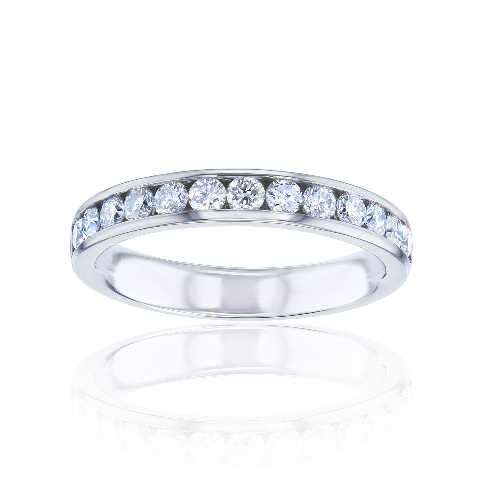 0.5 Carat Lab Grown Diamond Half Eternity Greta Ring in White Gold