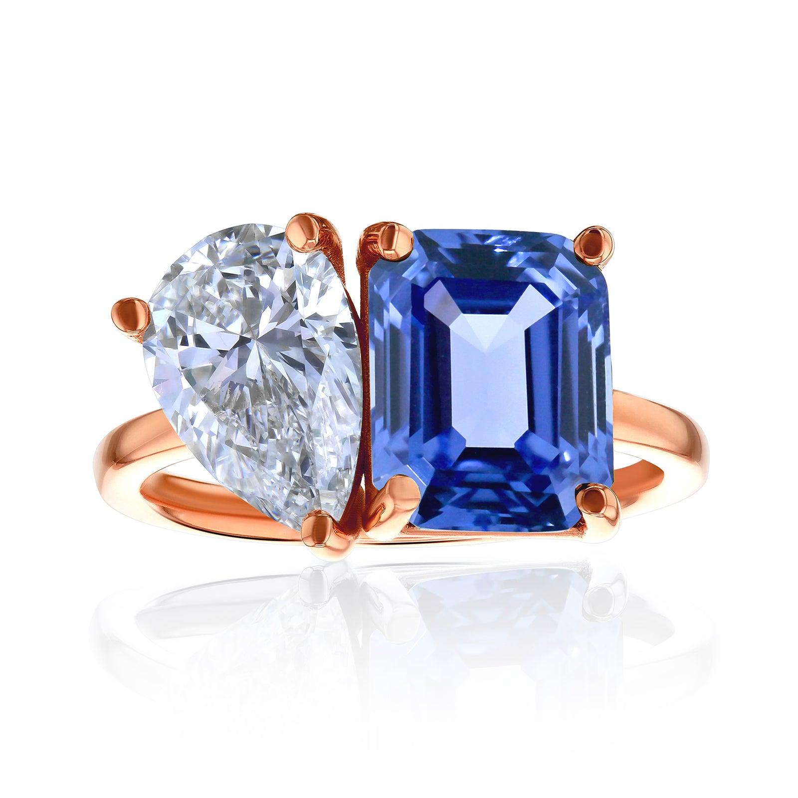 Lab Grown Diamond & Sapphire Dutchess Ring